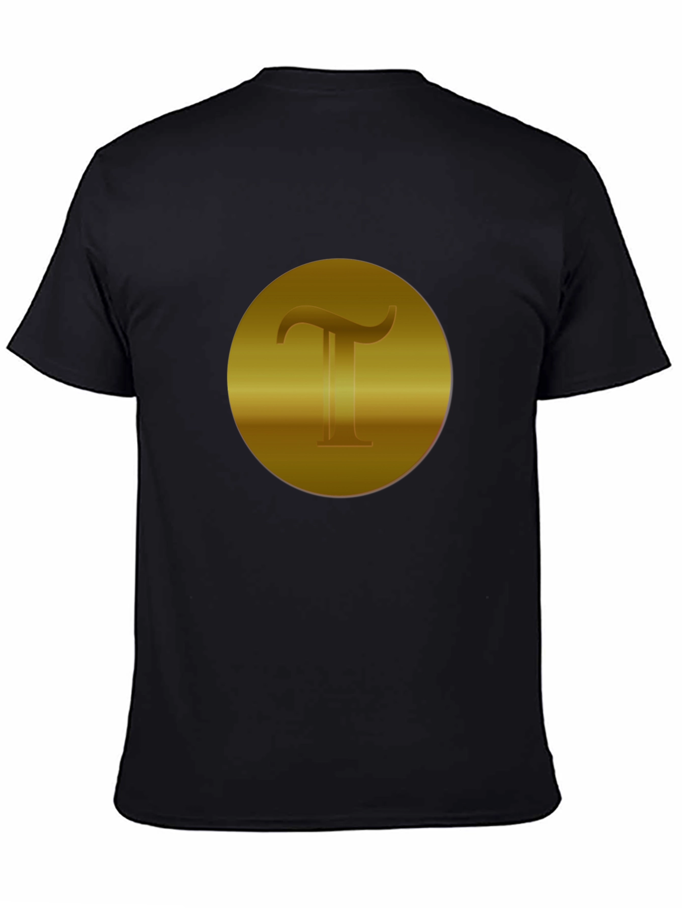 Golden T Design Black T-Shirt