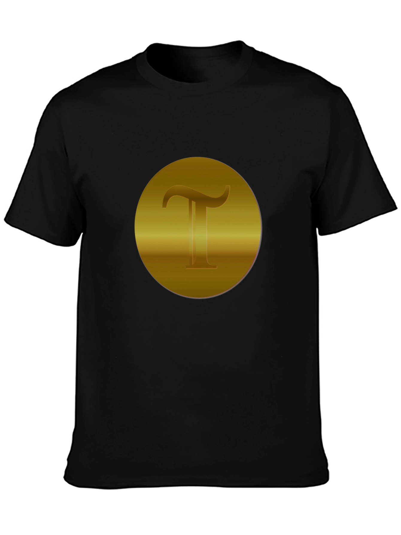 Golden T Design Black T-Shirt