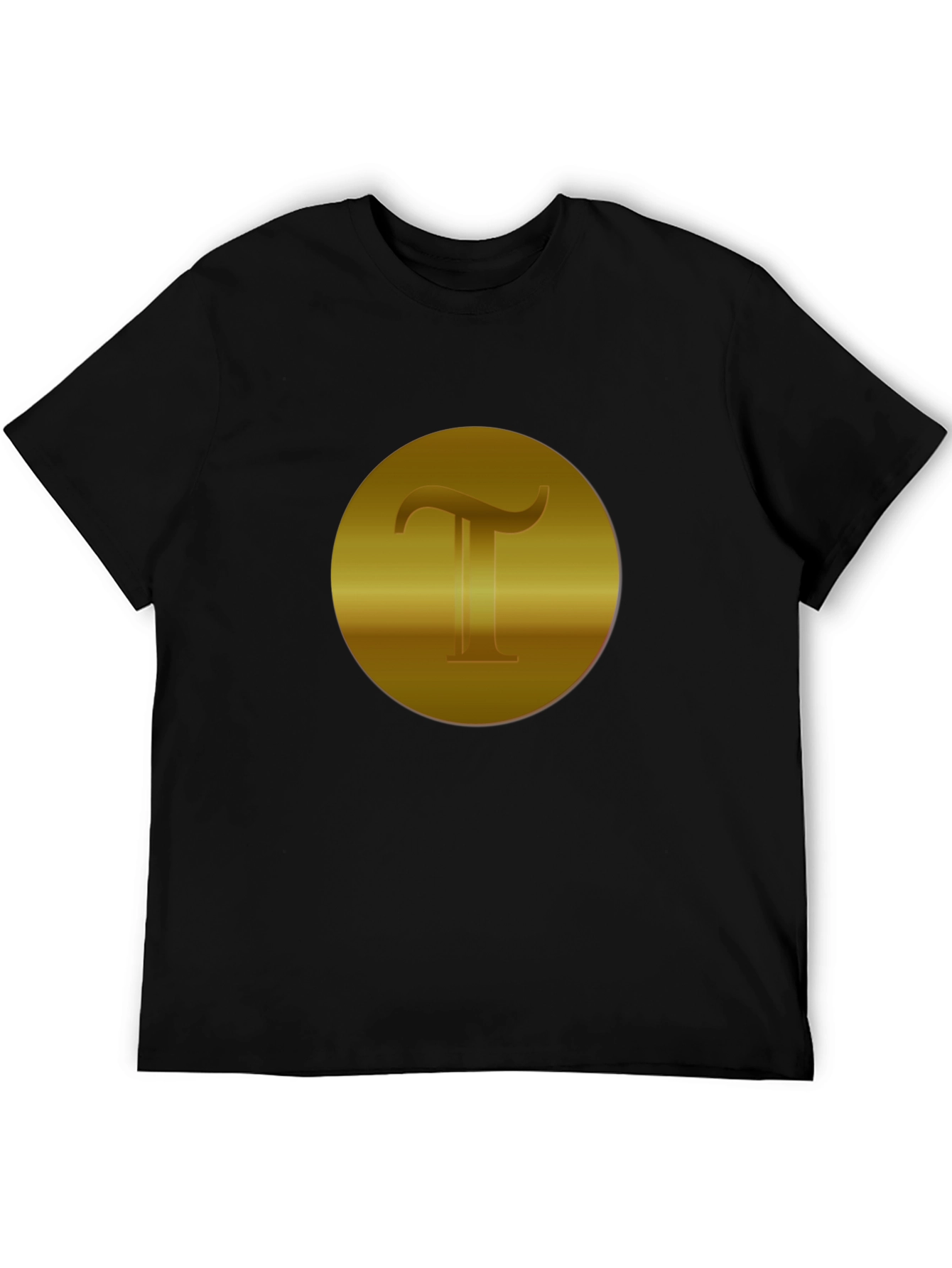 Golden T Design Black T-Shirt