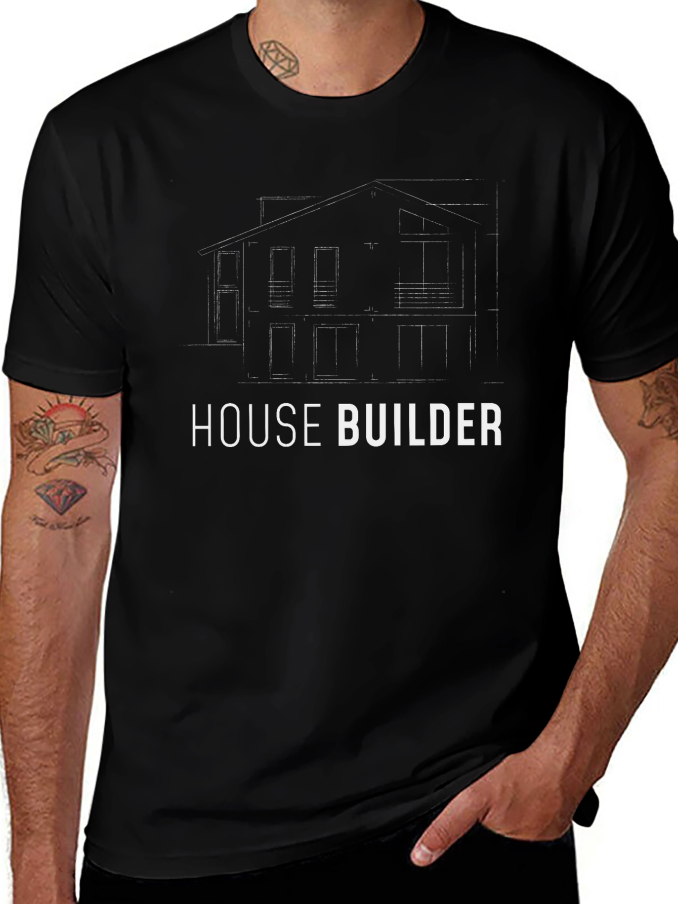 House Builder Black Graphic T-Shirt