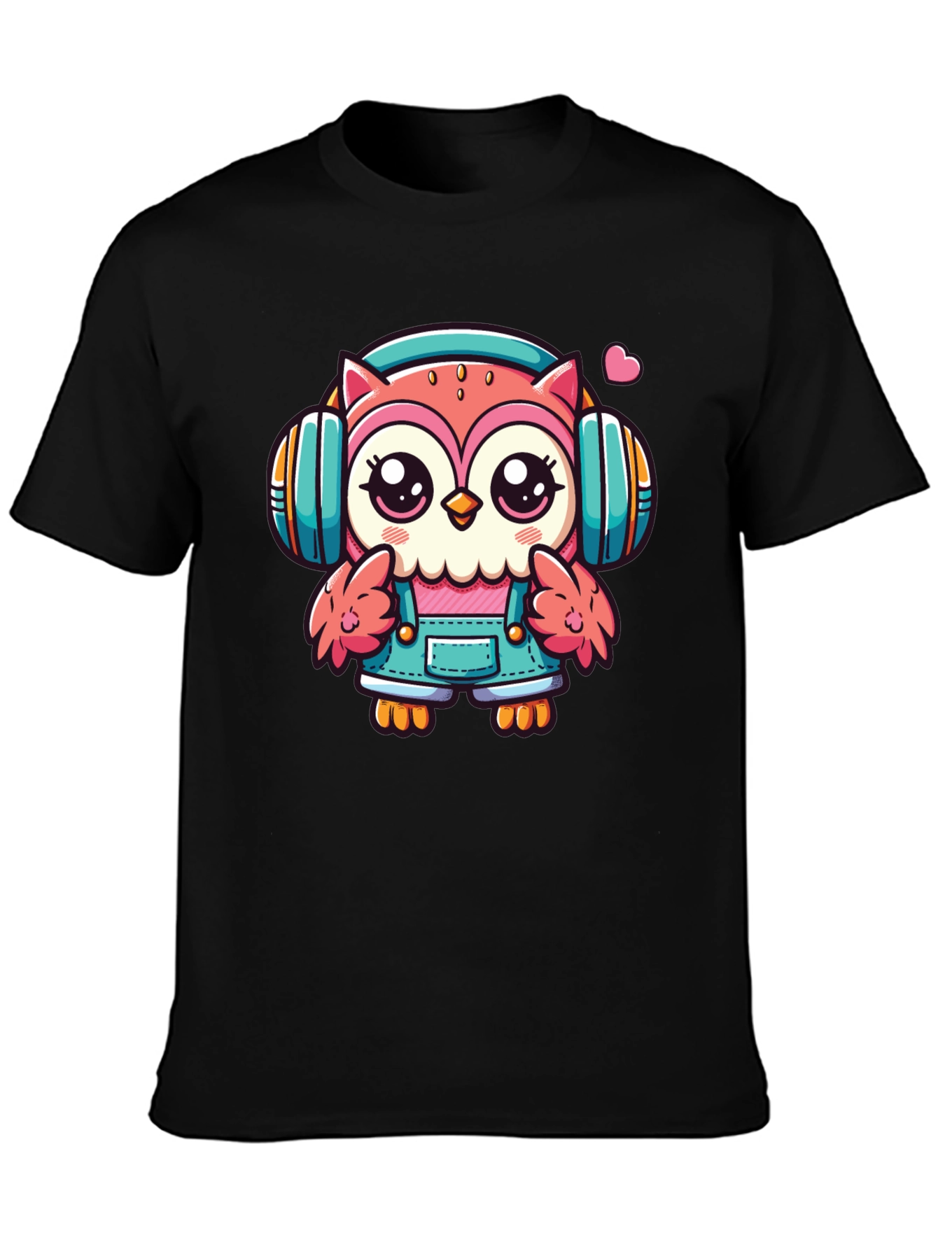 Owl DJ T-Shirt: Cute Cartoon Animal Tee
