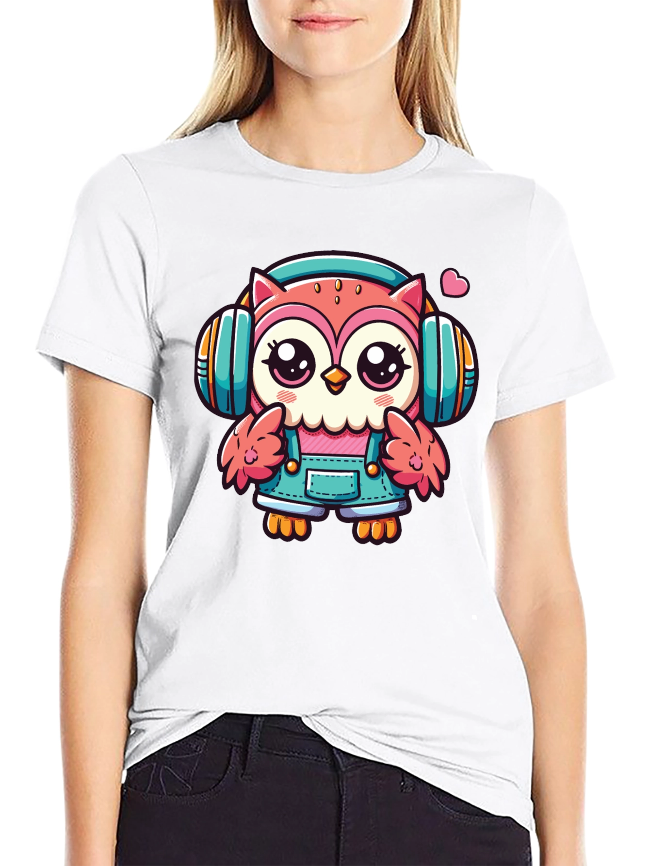 Owl DJ T-Shirt: Cute Cartoon Animal Tee