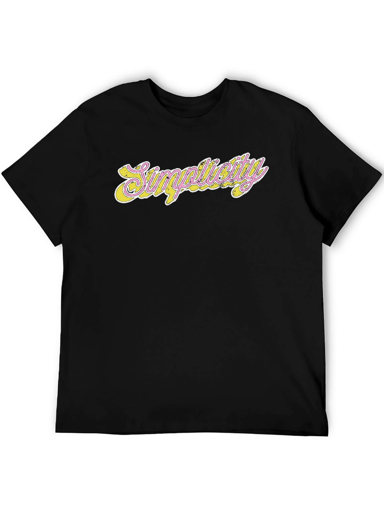 Simplicity Graphic Tee - Stylish Black Cotton Blend Shirt