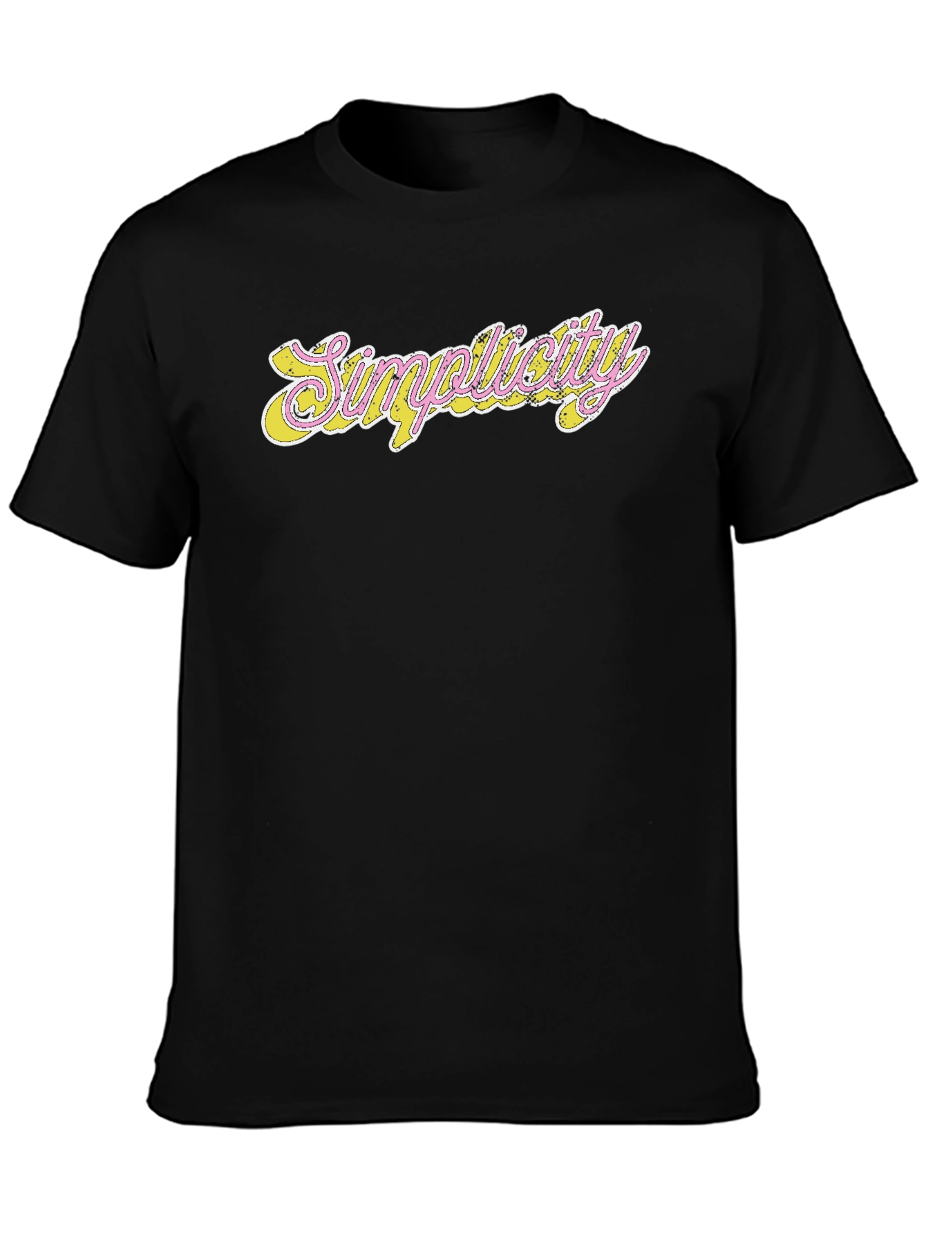 Simplicity Graphic Tee - Stylish Black Cotton Blend Shirt