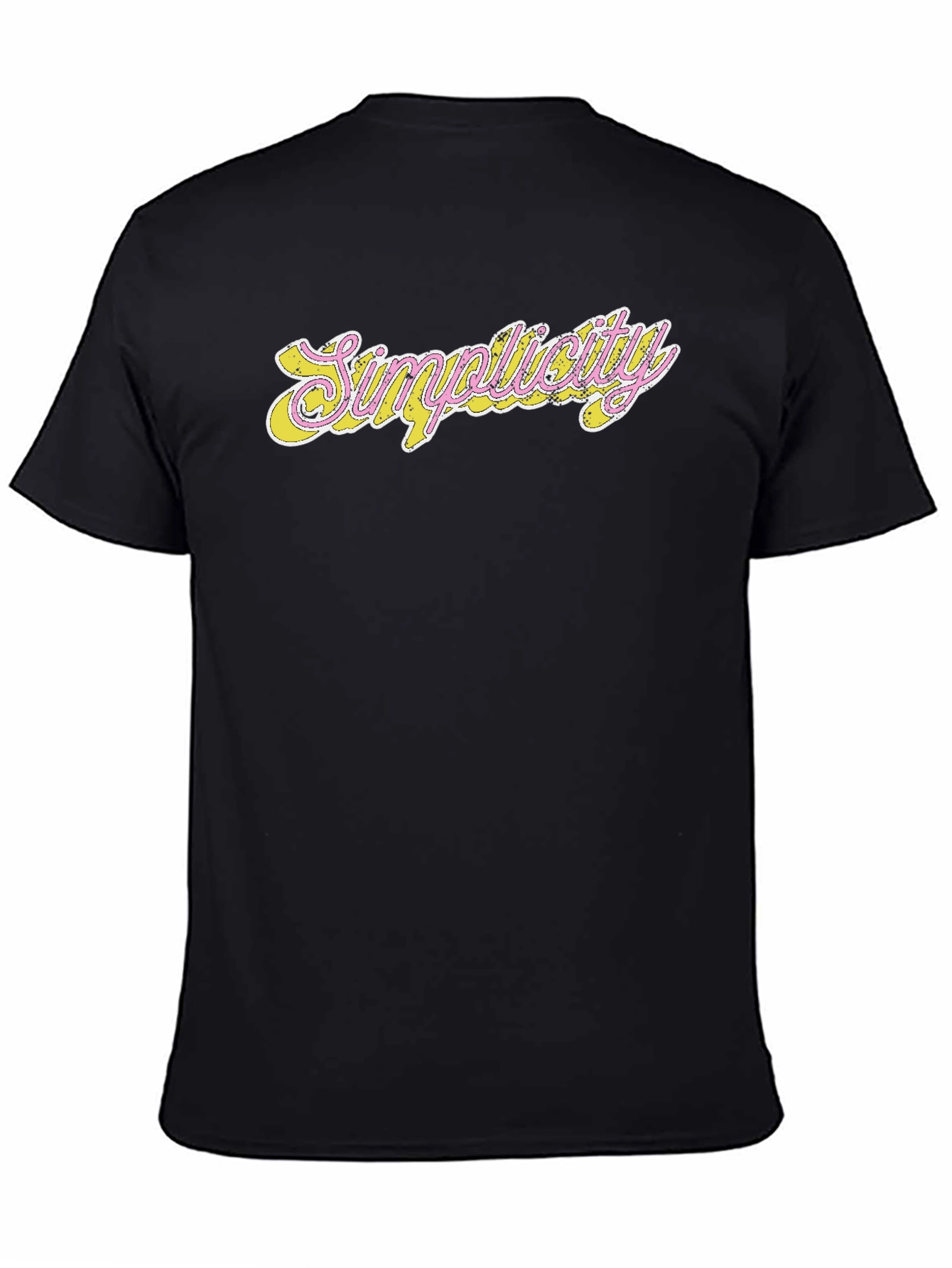 Simplicity Graphic Tee - Stylish Black Cotton Blend Shirt