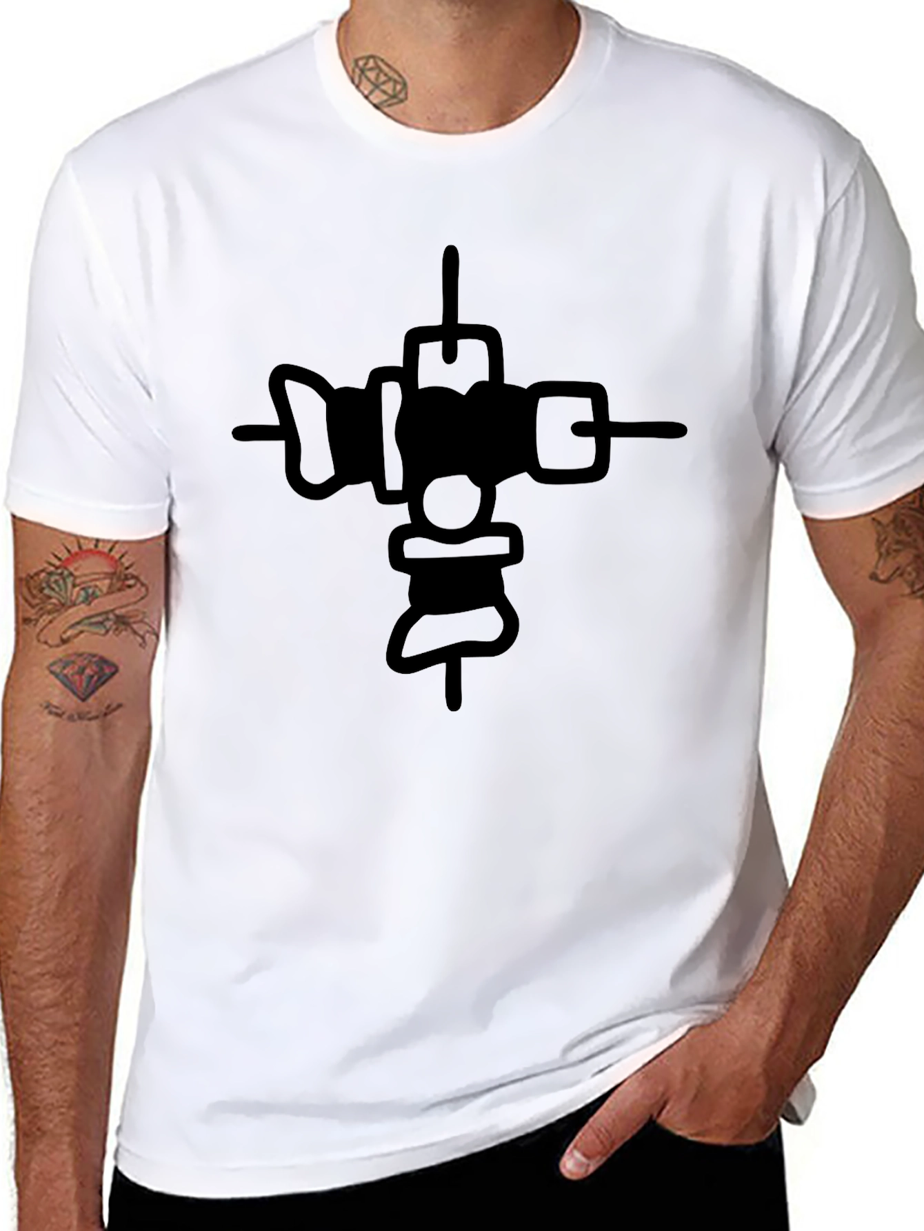 Abstract Graphic Black T-Shirt for Men