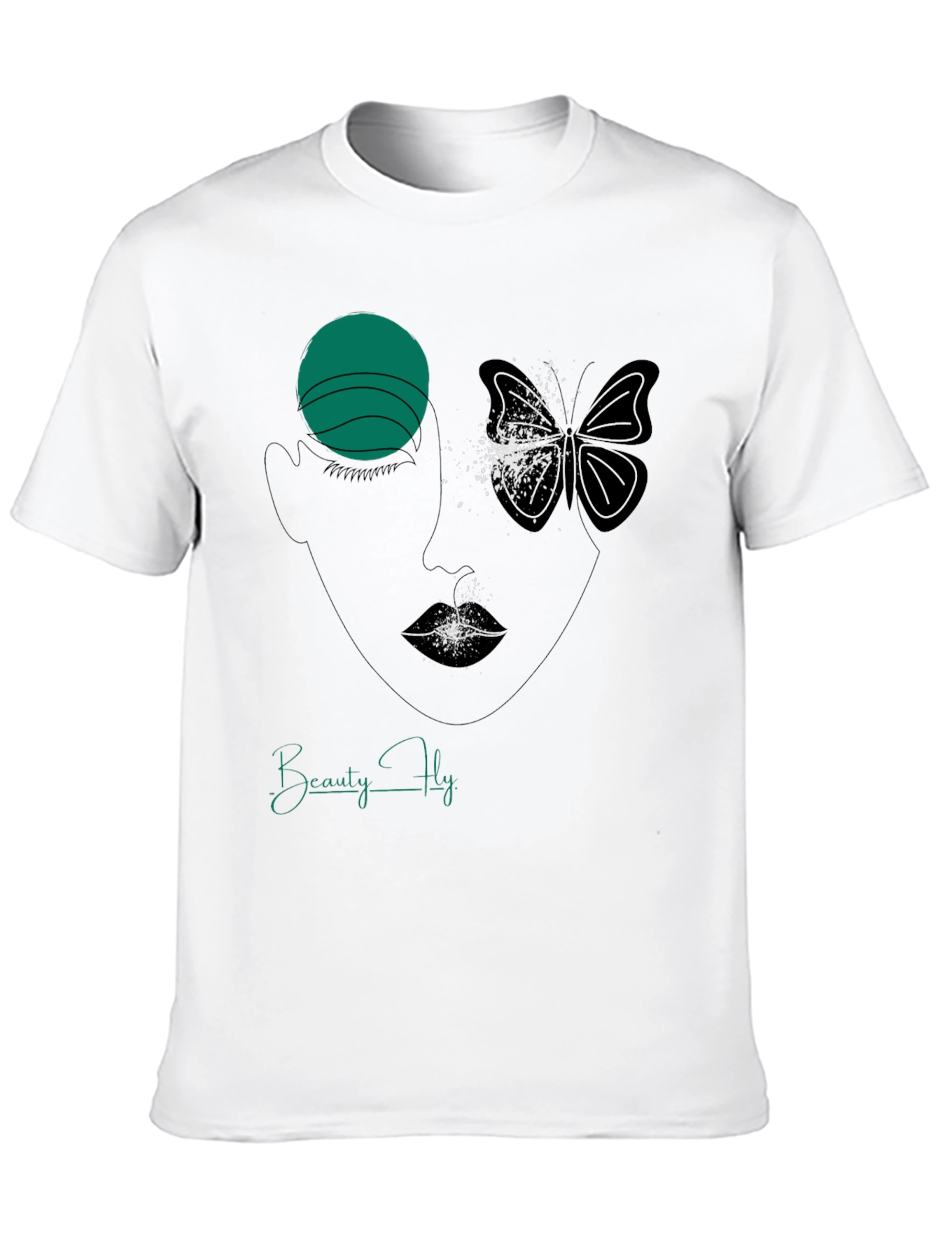 Beauty Fly Graphic T-Shirt - Stylish Face Butterfly Design