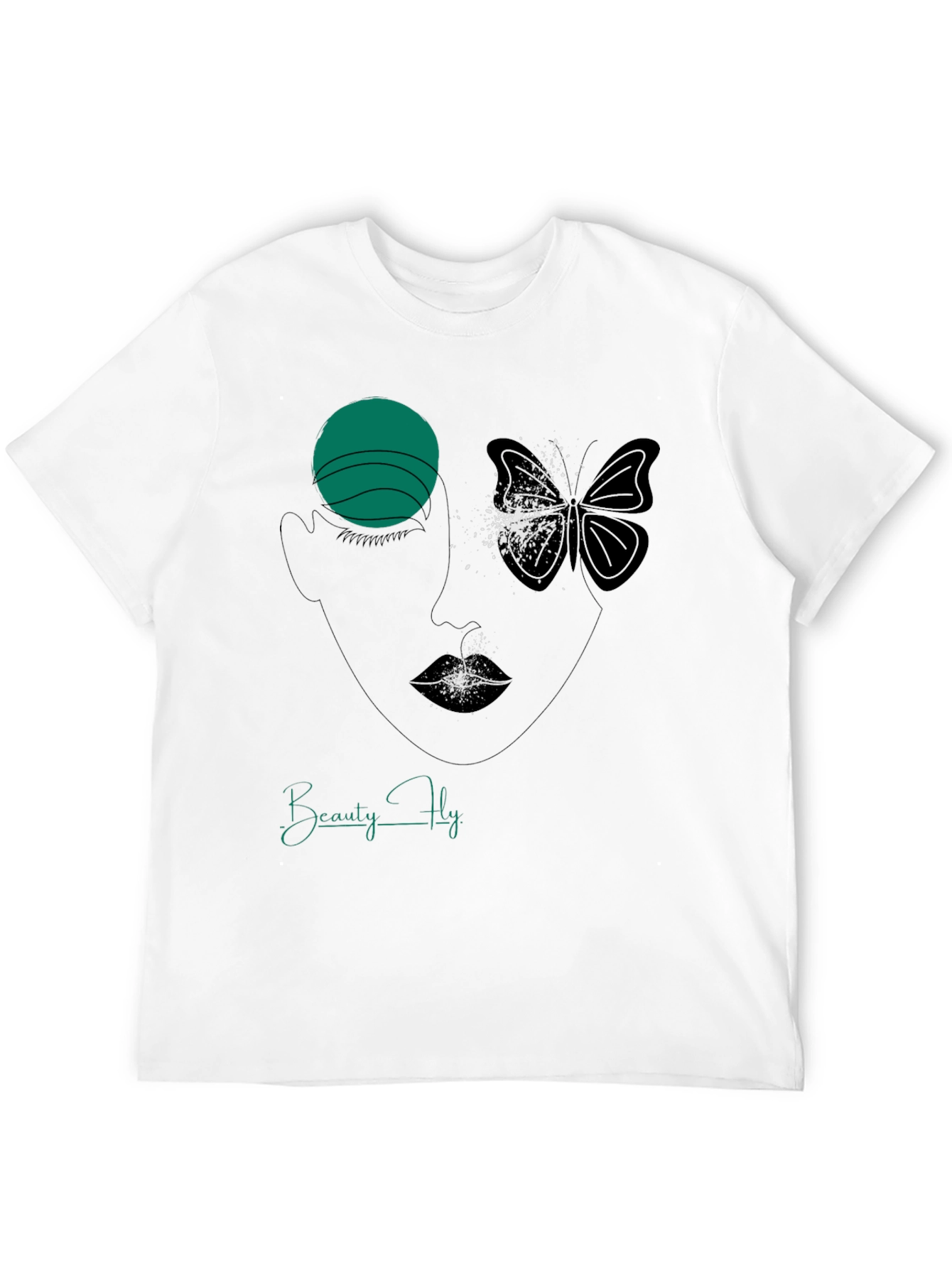 Beauty Fly Graphic T-Shirt - Stylish Face Butterfly Design