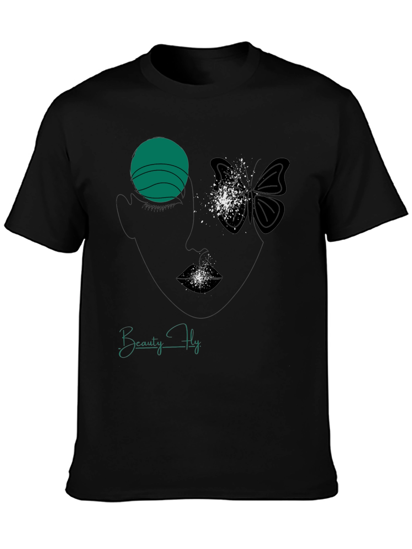 Beauty Fly Graphic T-Shirt - Stylish Face Butterfly Design