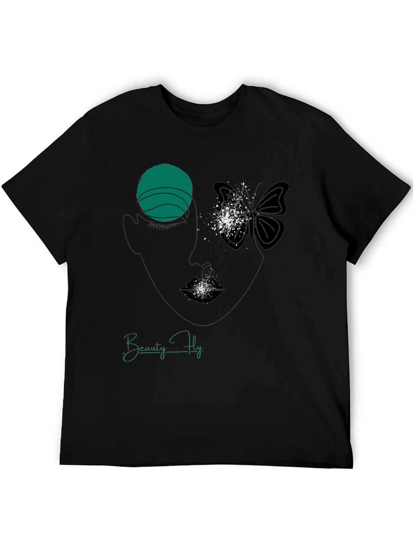 Beauty Fly Graphic T-Shirt - Stylish Face Butterfly Design