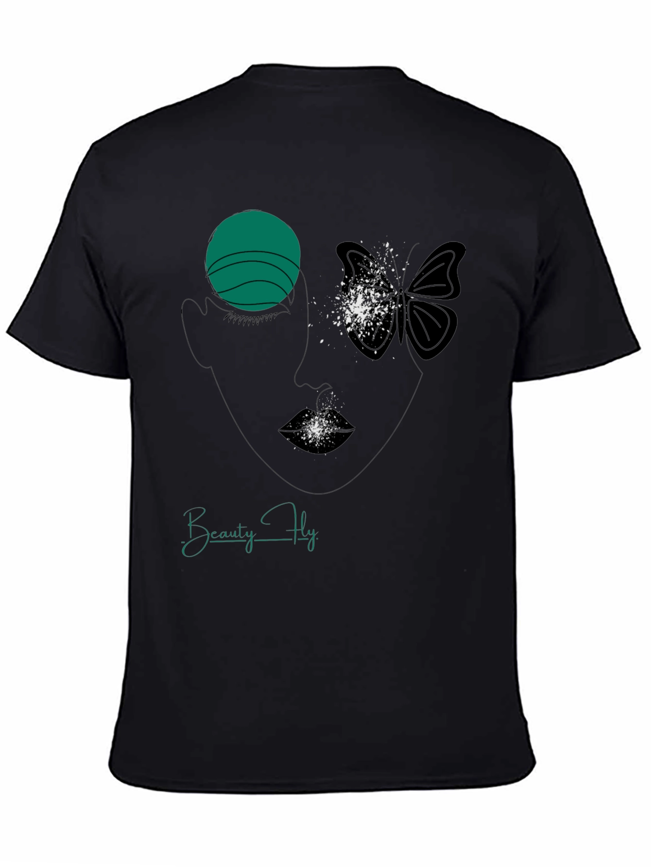 Beauty Fly Graphic T-Shirt - Stylish Face Butterfly Design