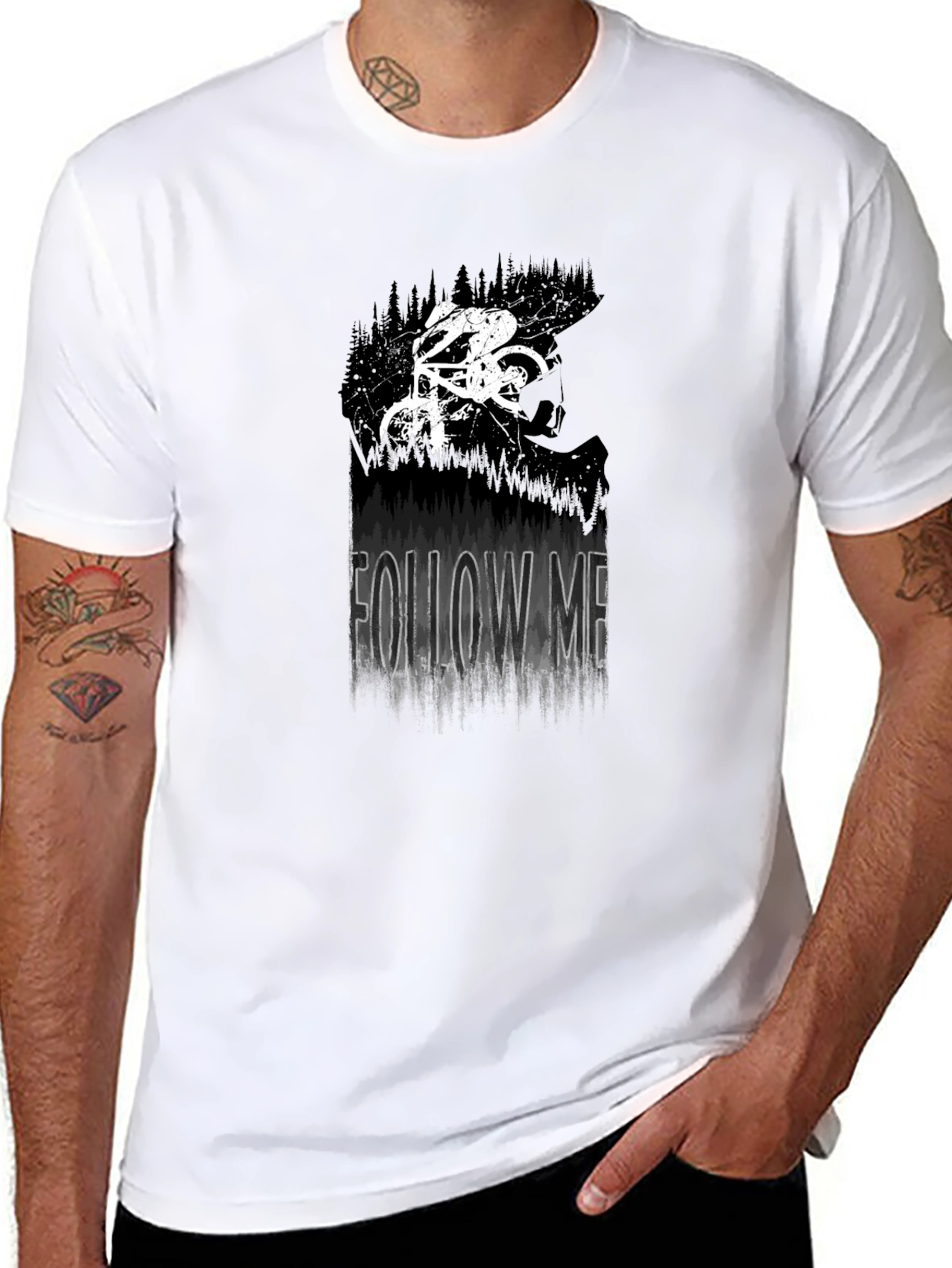 Follow Me Mountain Biker Graphic Tee