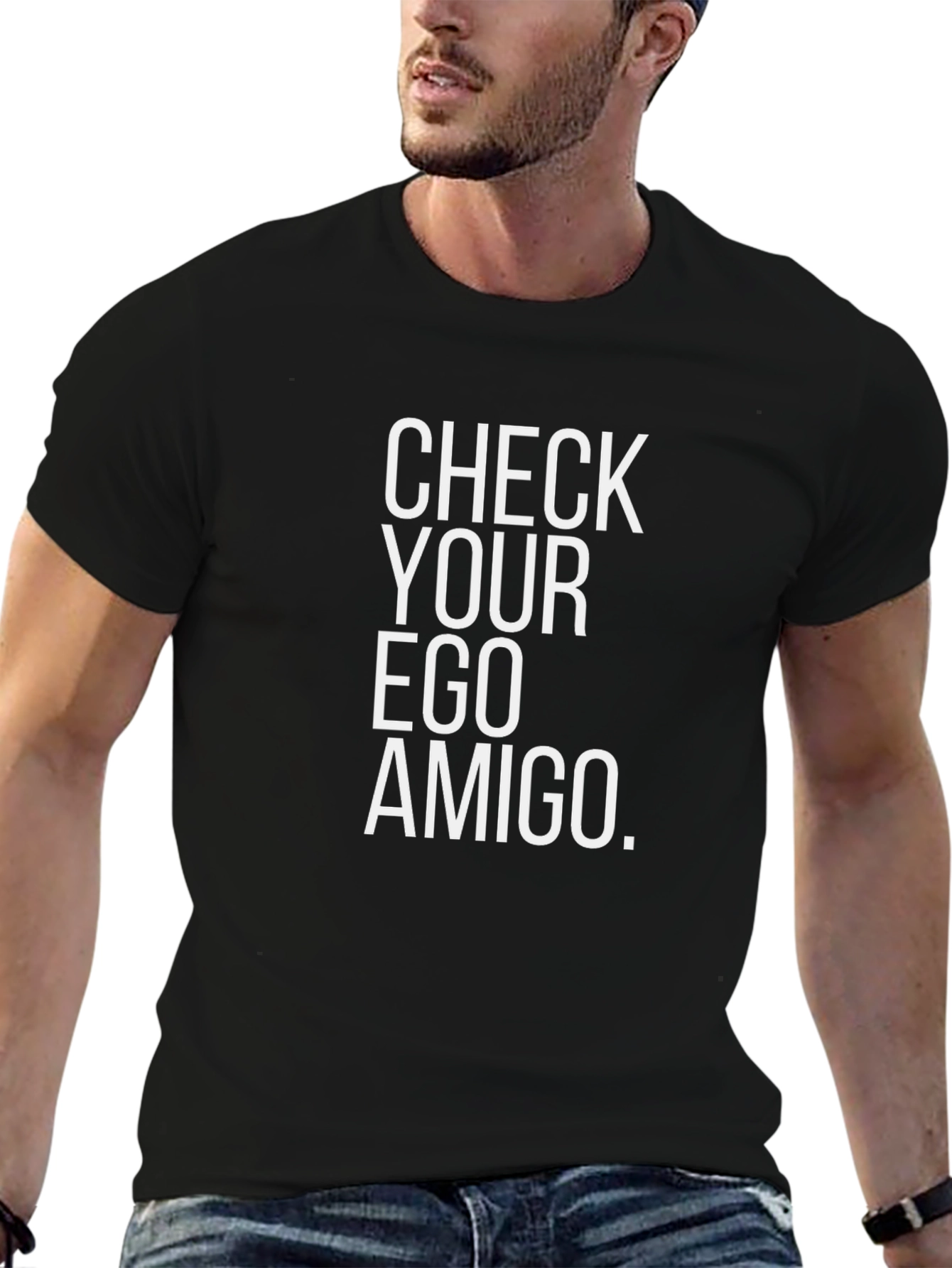 Check Your Ego Amigo T-Shirt - Black