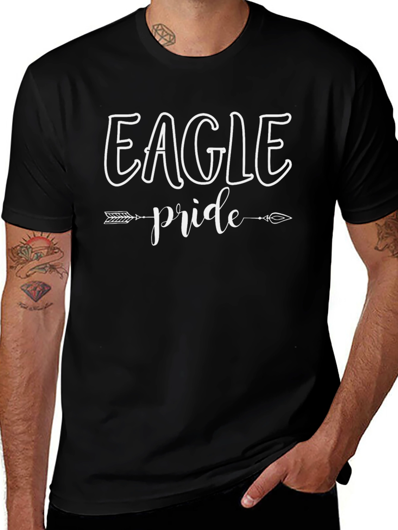 Eagle Pride Graphic Tee - Black Cotton T-Shirt