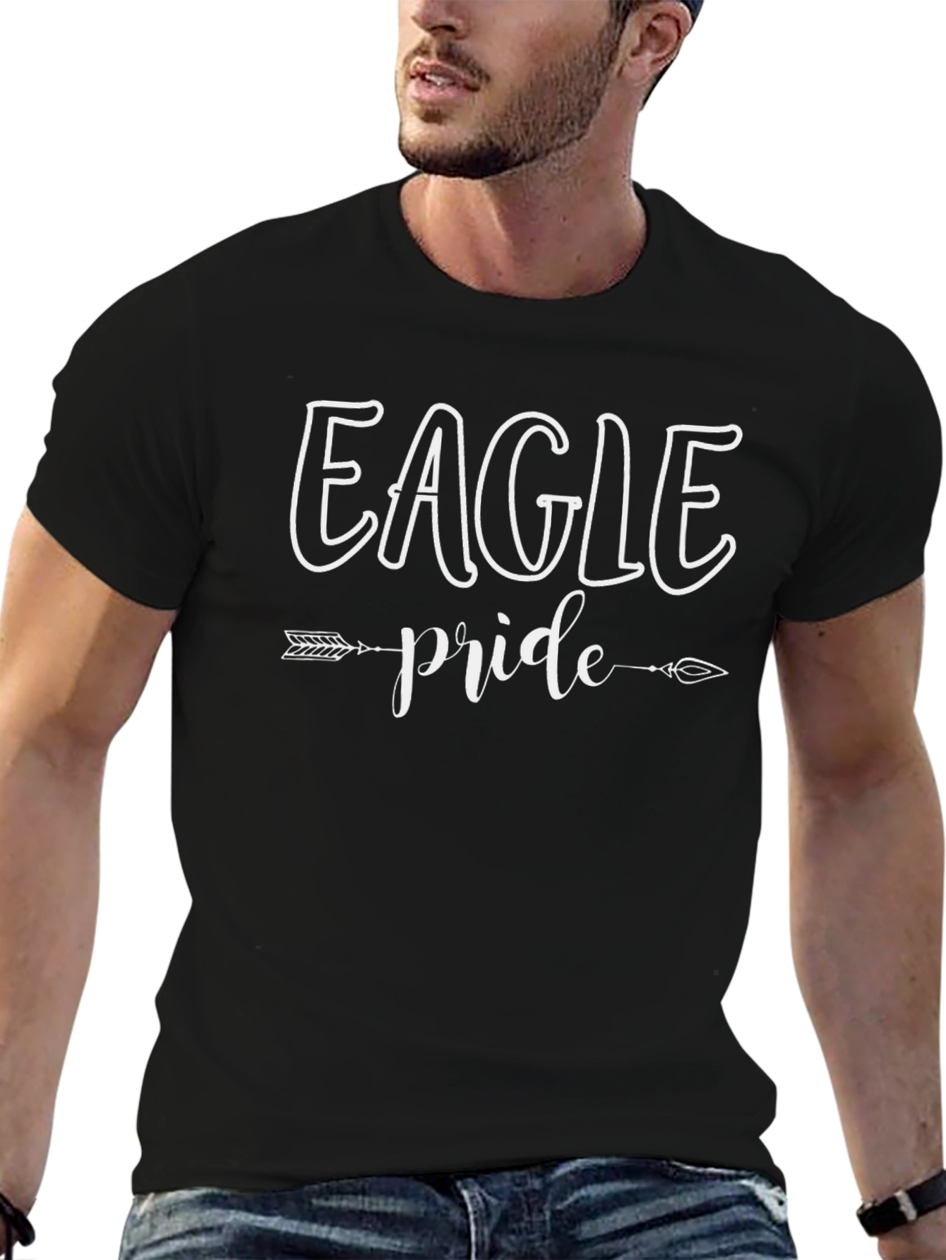 Eagle Pride Graphic Tee - Black Cotton T-Shirt