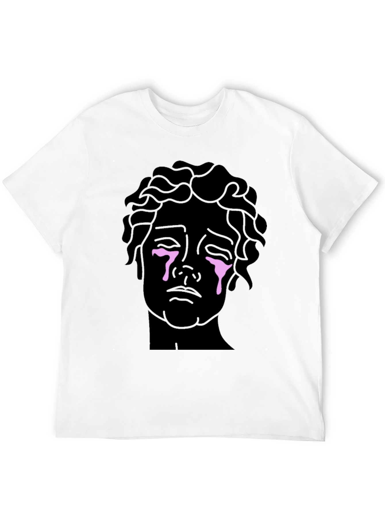 Crying Statue Graphic Tee - Stylish Unisex Black T-Shirt