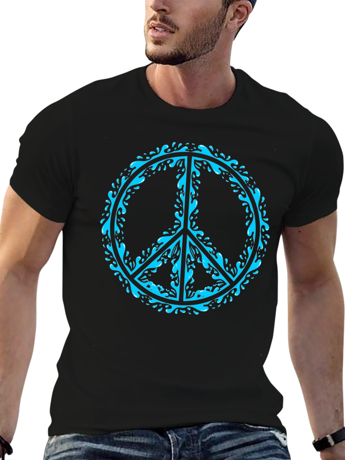 Peace Sign Graphic Tee - Stylish Black T-Shirt