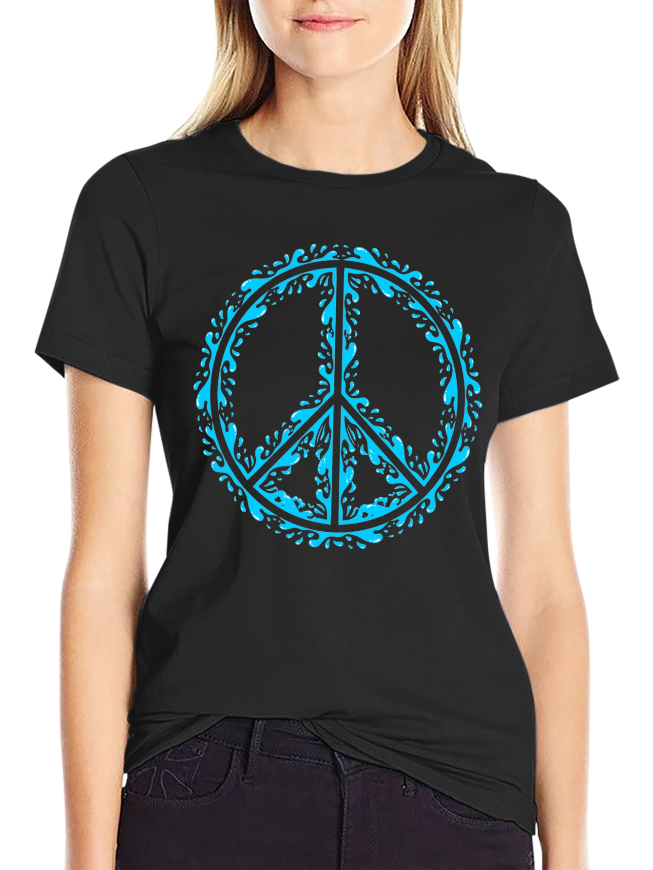 Peace Sign Graphic Tee - Stylish Black T-Shirt