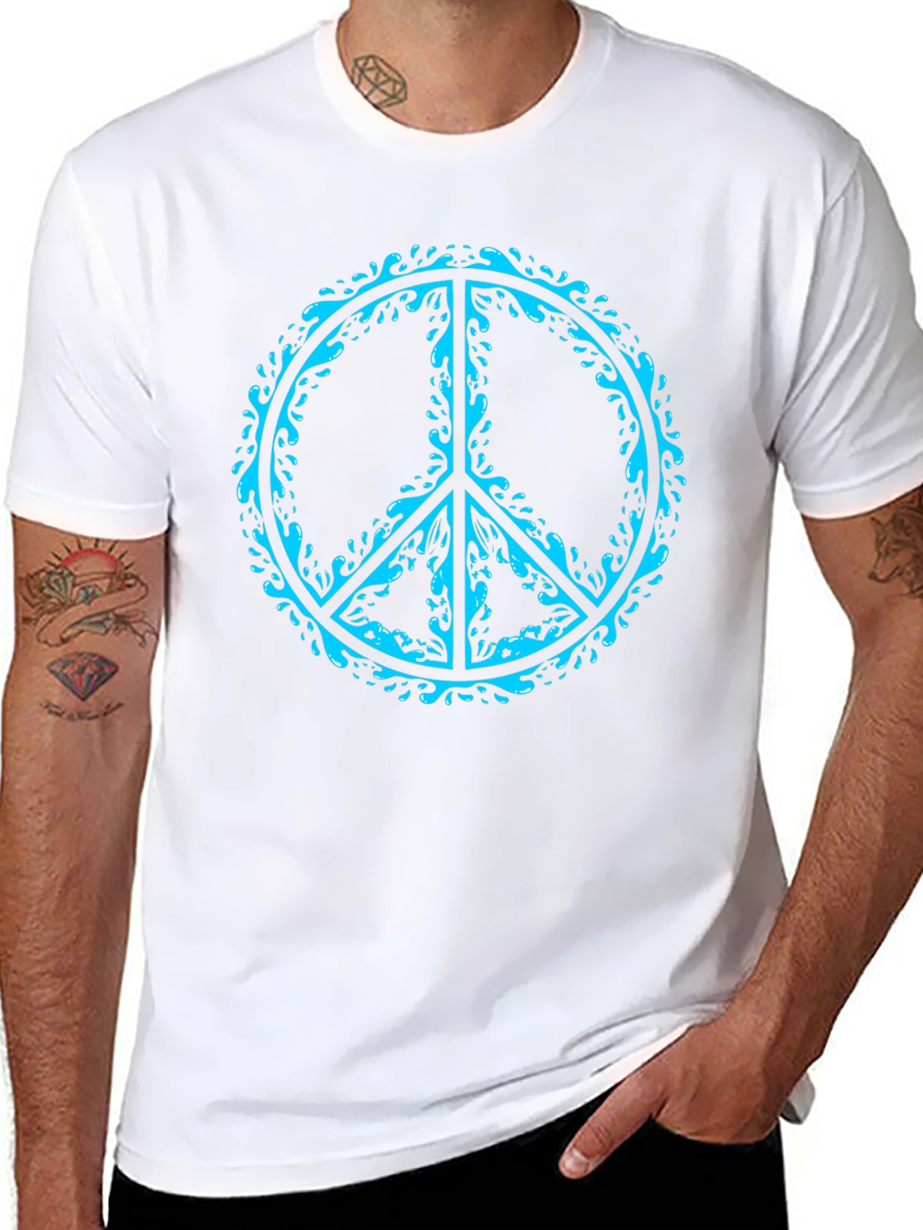 Peace Sign Graphic Tee - Stylish Black T-Shirt