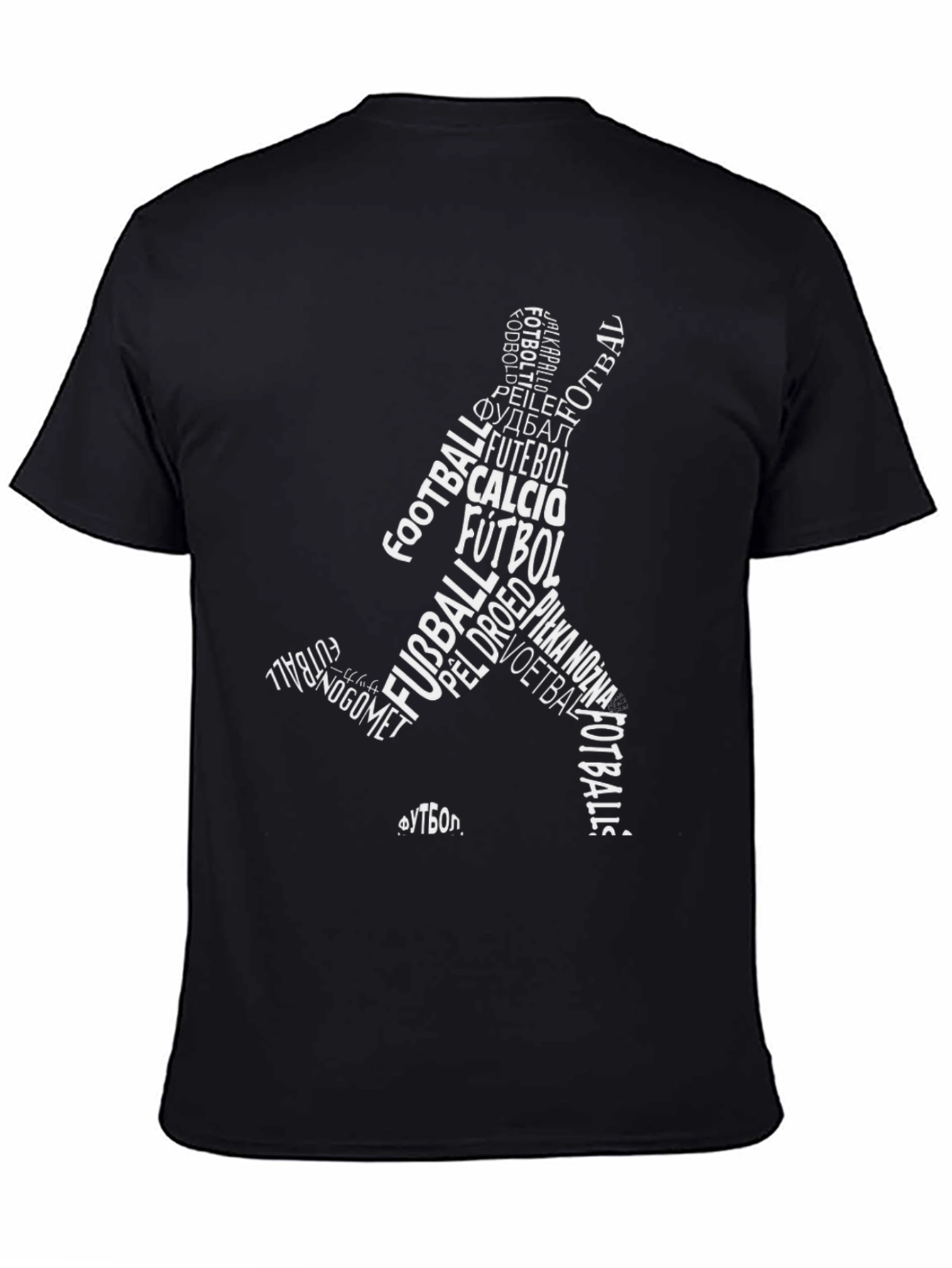 Word Art Soccer Player Black T-Shirt
