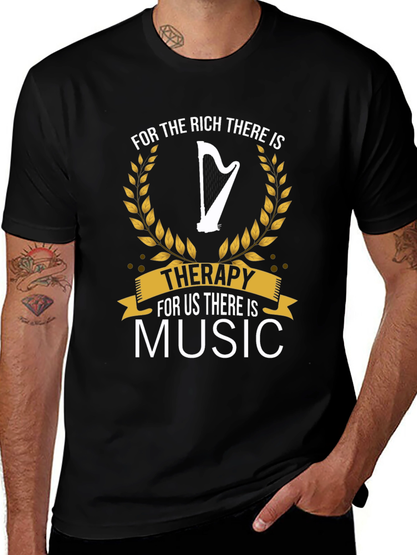 Music Therapy T-Shirt | Harp Graphic Tee