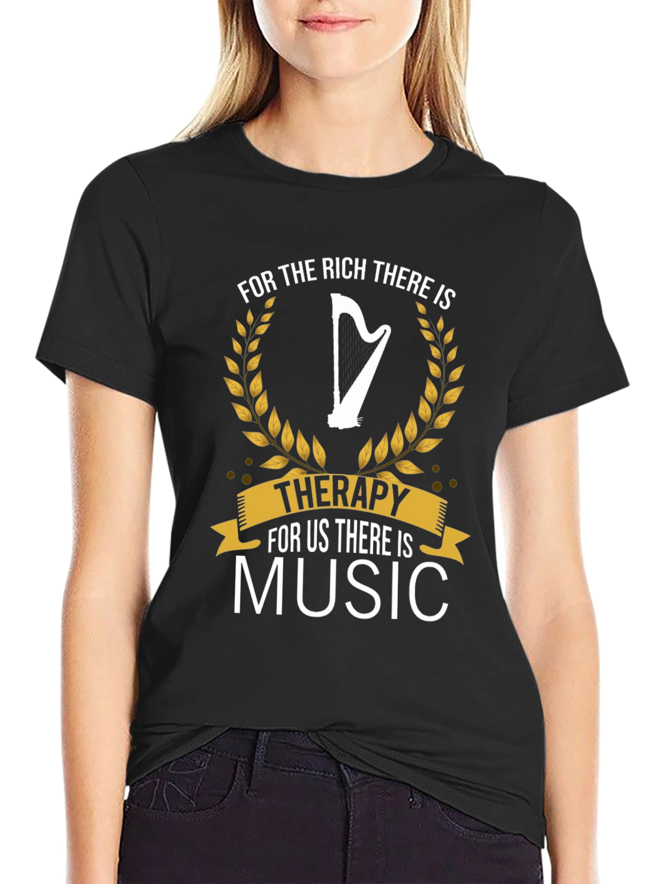 Music Therapy T-Shirt | Harp Graphic Tee