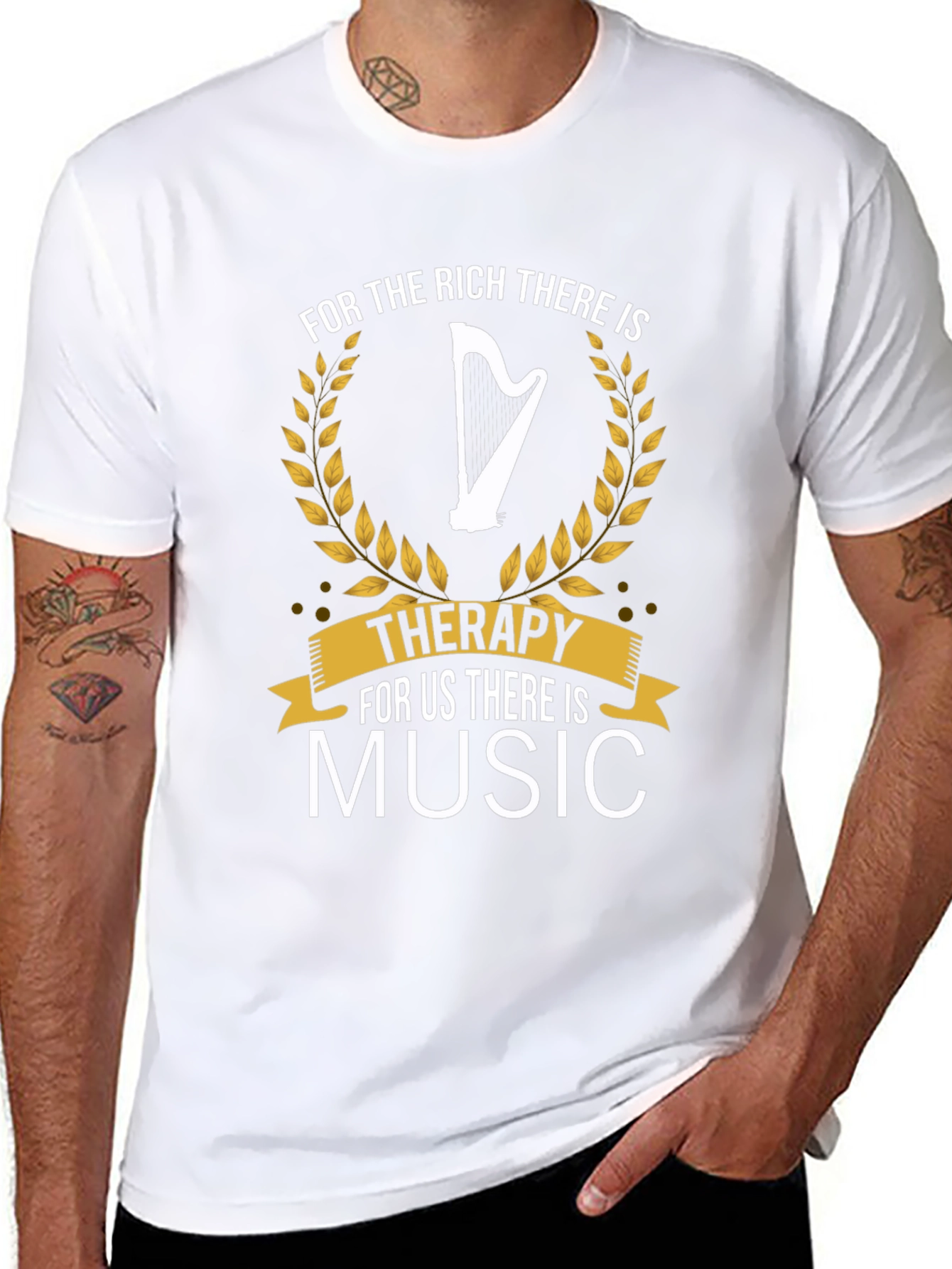 Music Therapy T-Shirt | Harp Graphic Tee