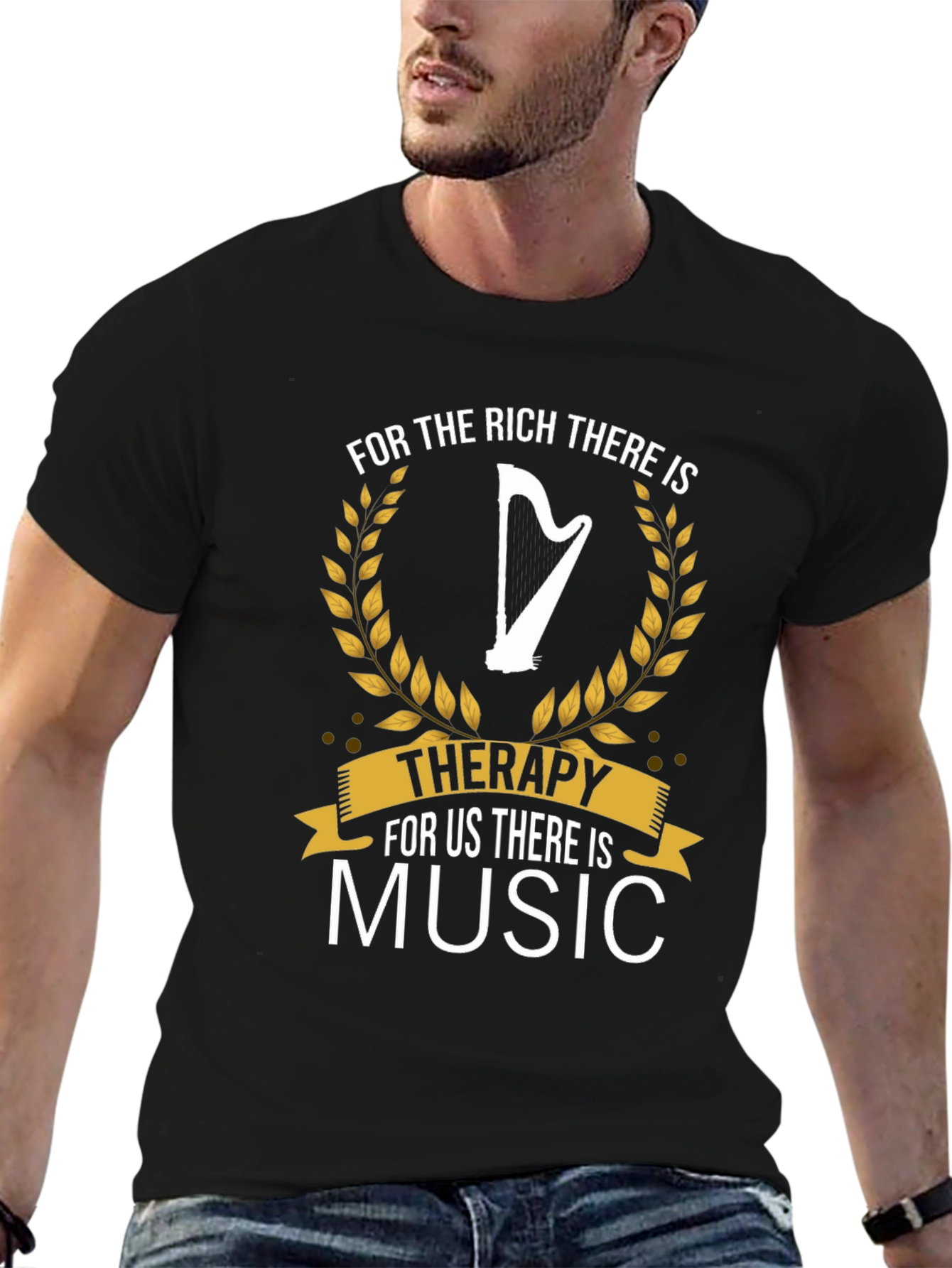 Music Therapy T-Shirt | Harp Graphic Tee