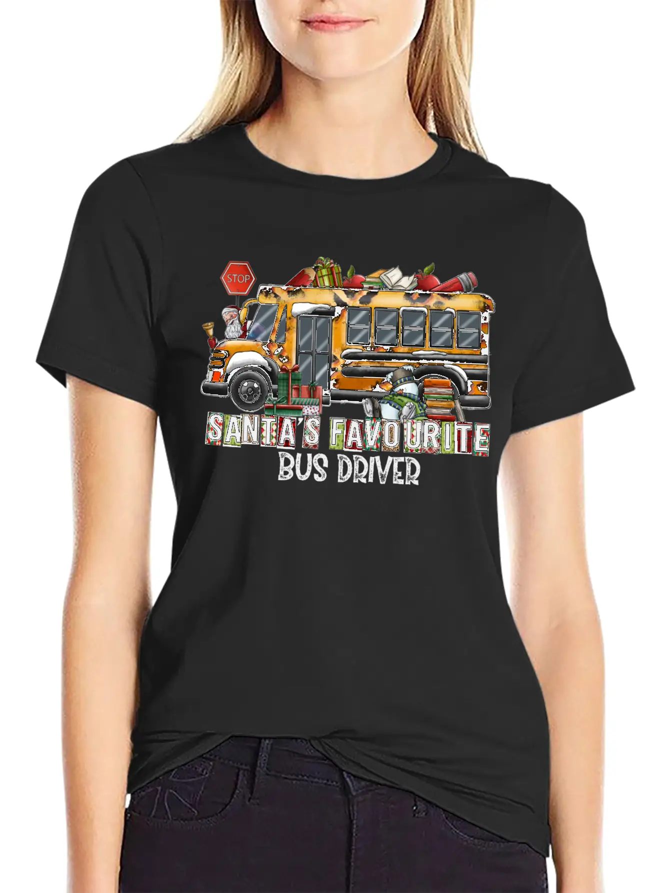 Santa Favourite Bus Driver Unisex Casual T-Shirt – Clean Design For Daily Comfort