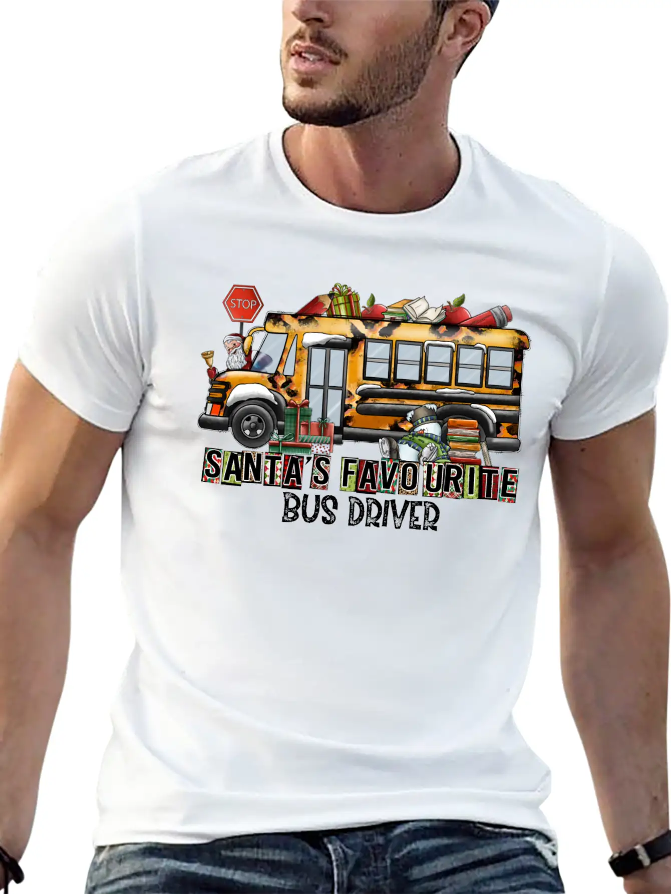 Santa Favourite Bus Driver Unisex Casual T-Shirt – Clean Design For Daily Comfort