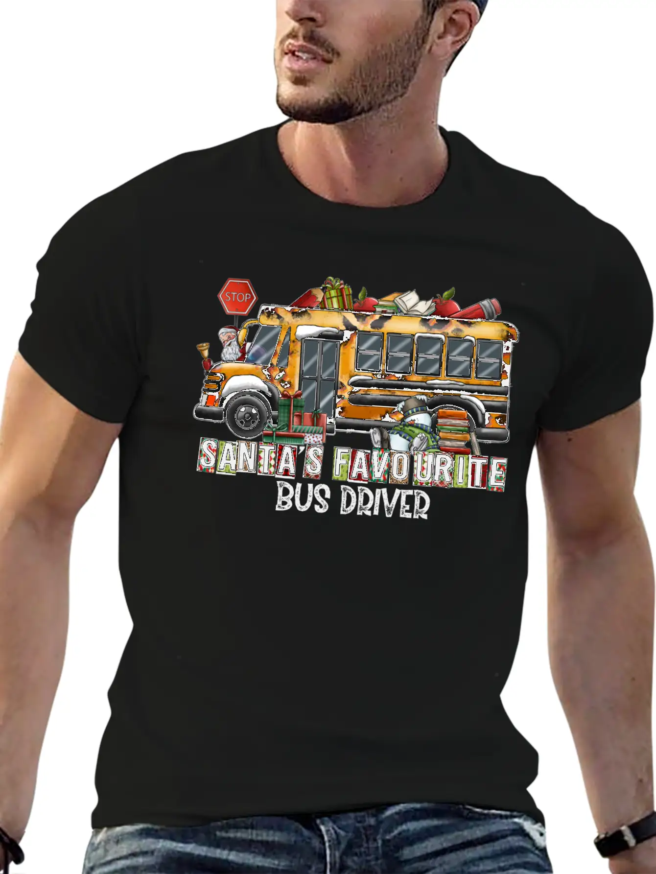 Santa Favourite Bus Driver Unisex Casual T-Shirt – Clean Design For Daily Comfort