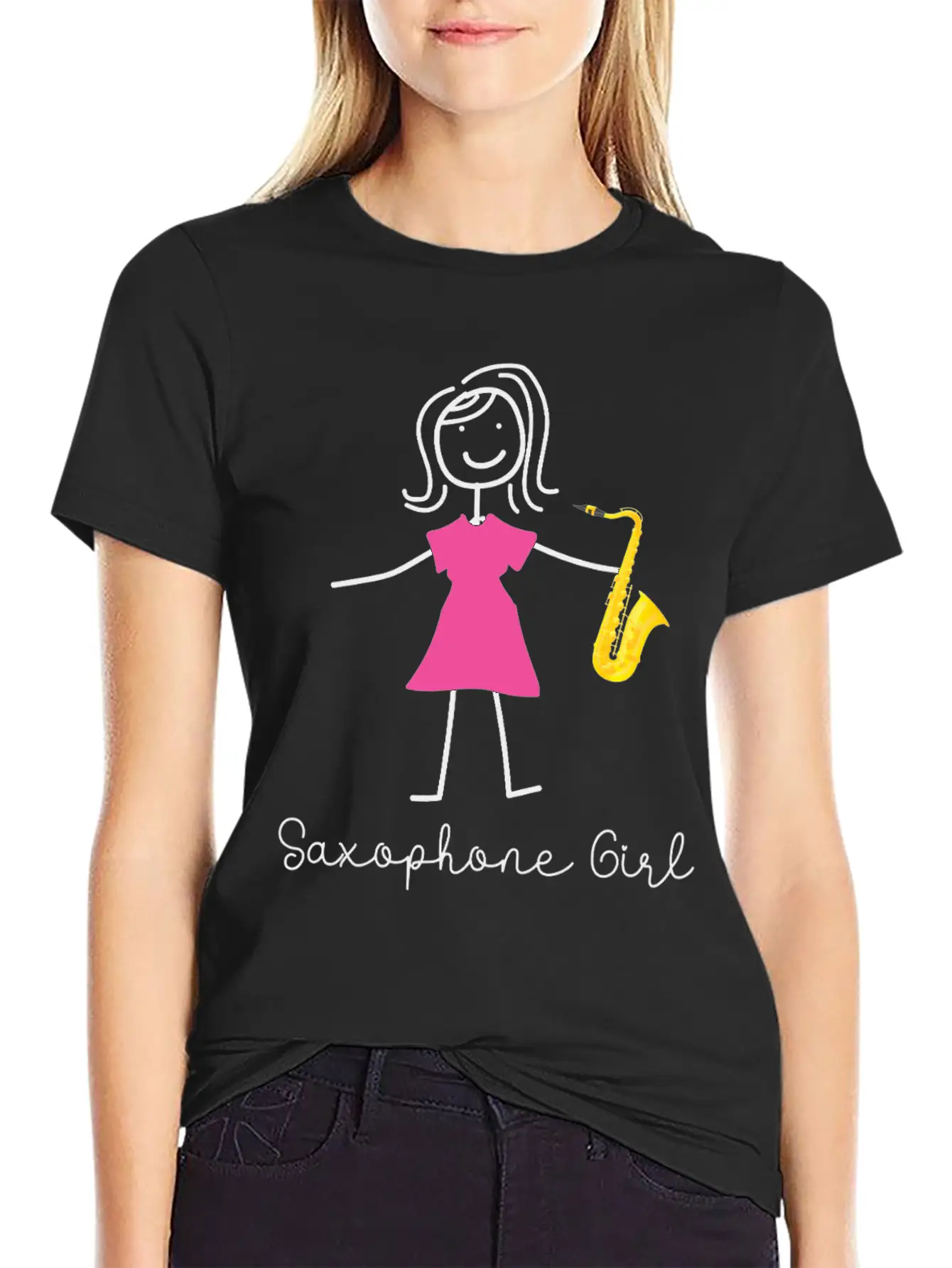 Saxophone Saxophone Girl Unisex Casual T-Shirt – Clean Design For Daily Comfort