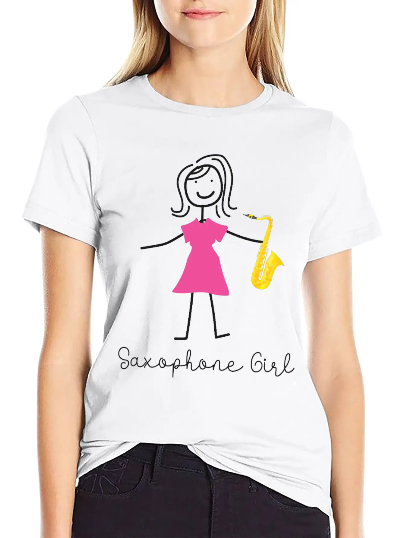 Saxophone Saxophone Girl Unisex Casual T-Shirt – Clean Design For Daily Comfort