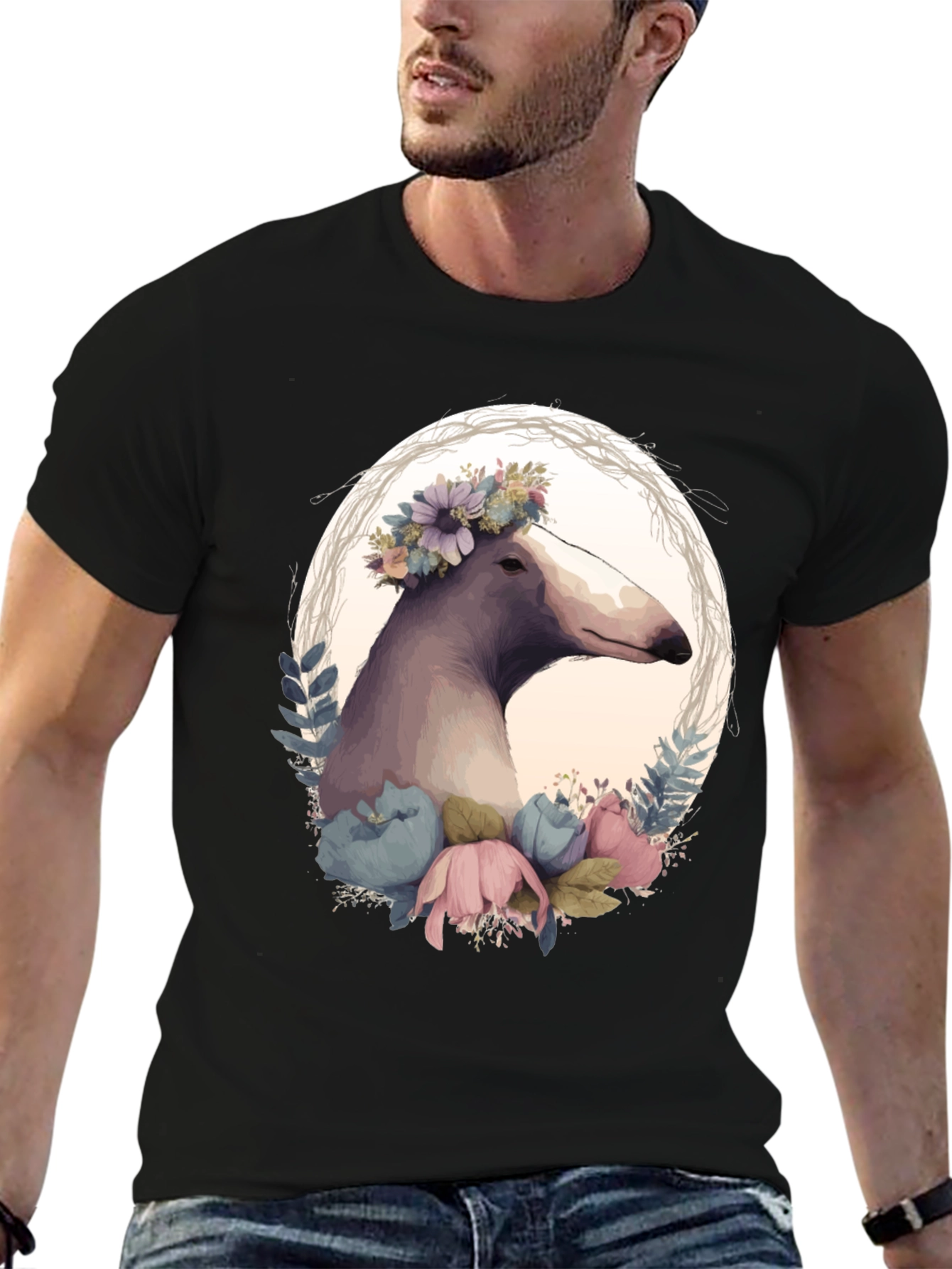 Floral Dog T-Shirt - Unique Graphic Tee