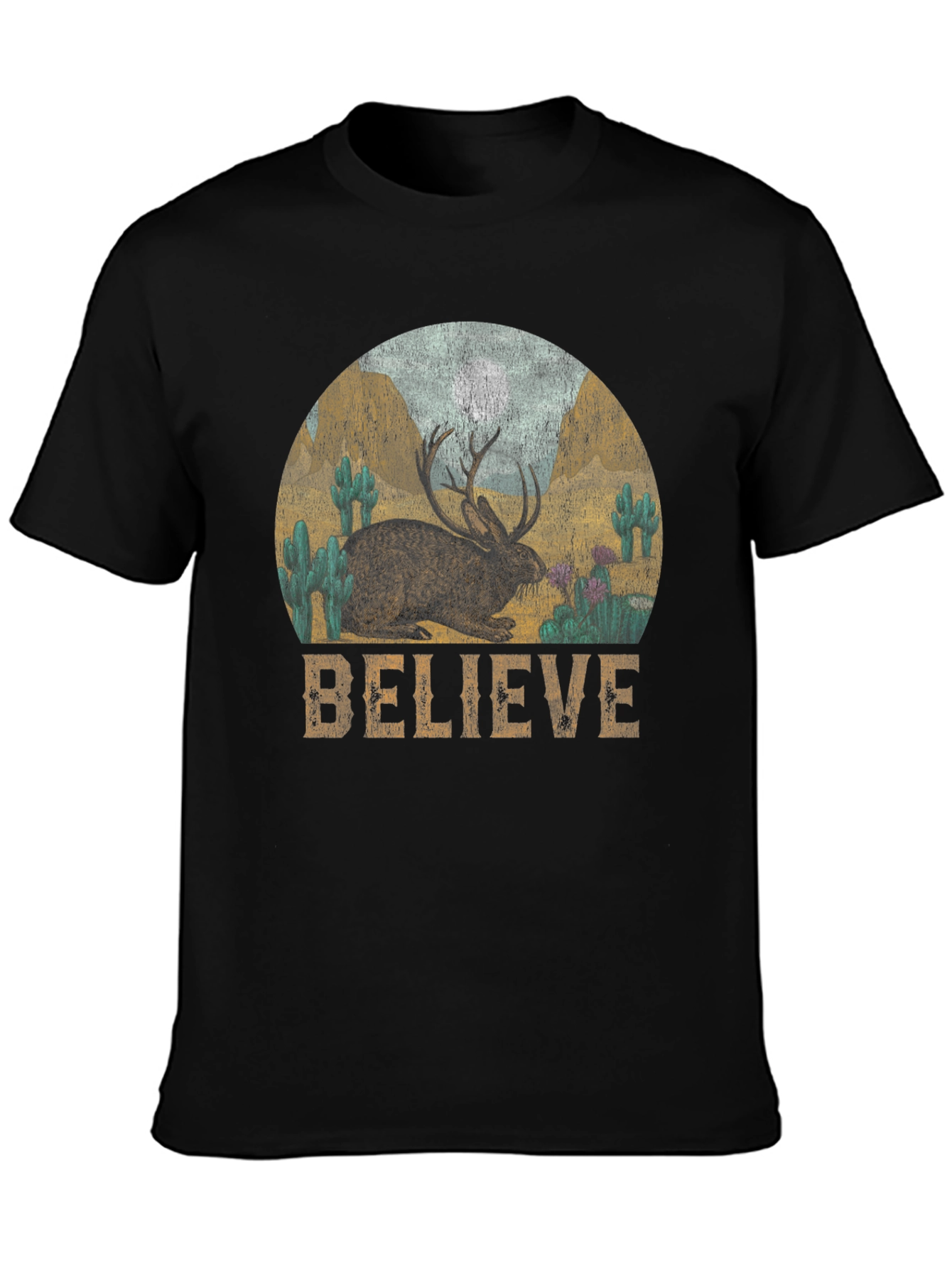 Believe Jackalope Graphic Tee - Western Desert T-Shirt