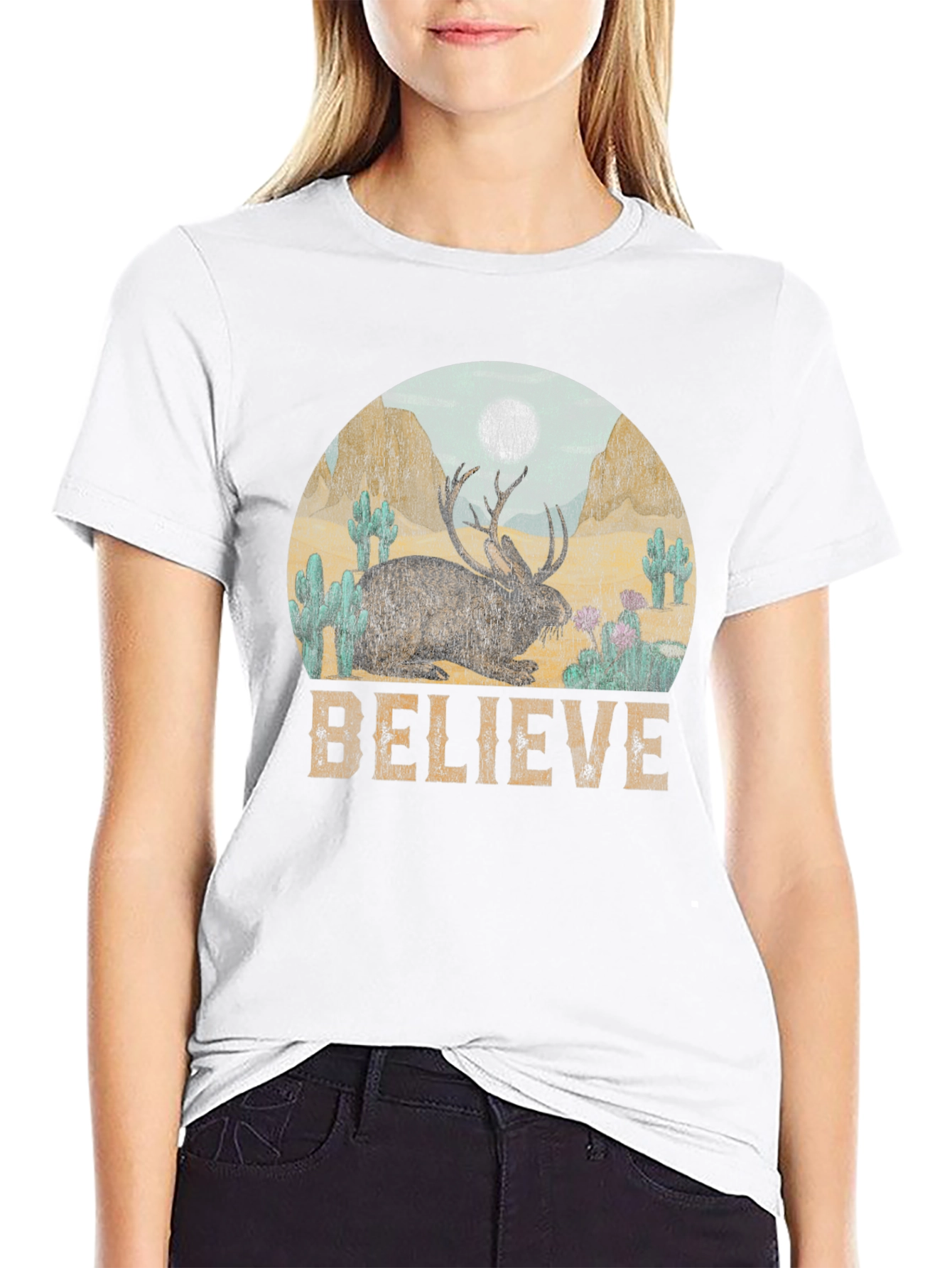Believe Jackalope Graphic Tee - Western Desert T-Shirt
