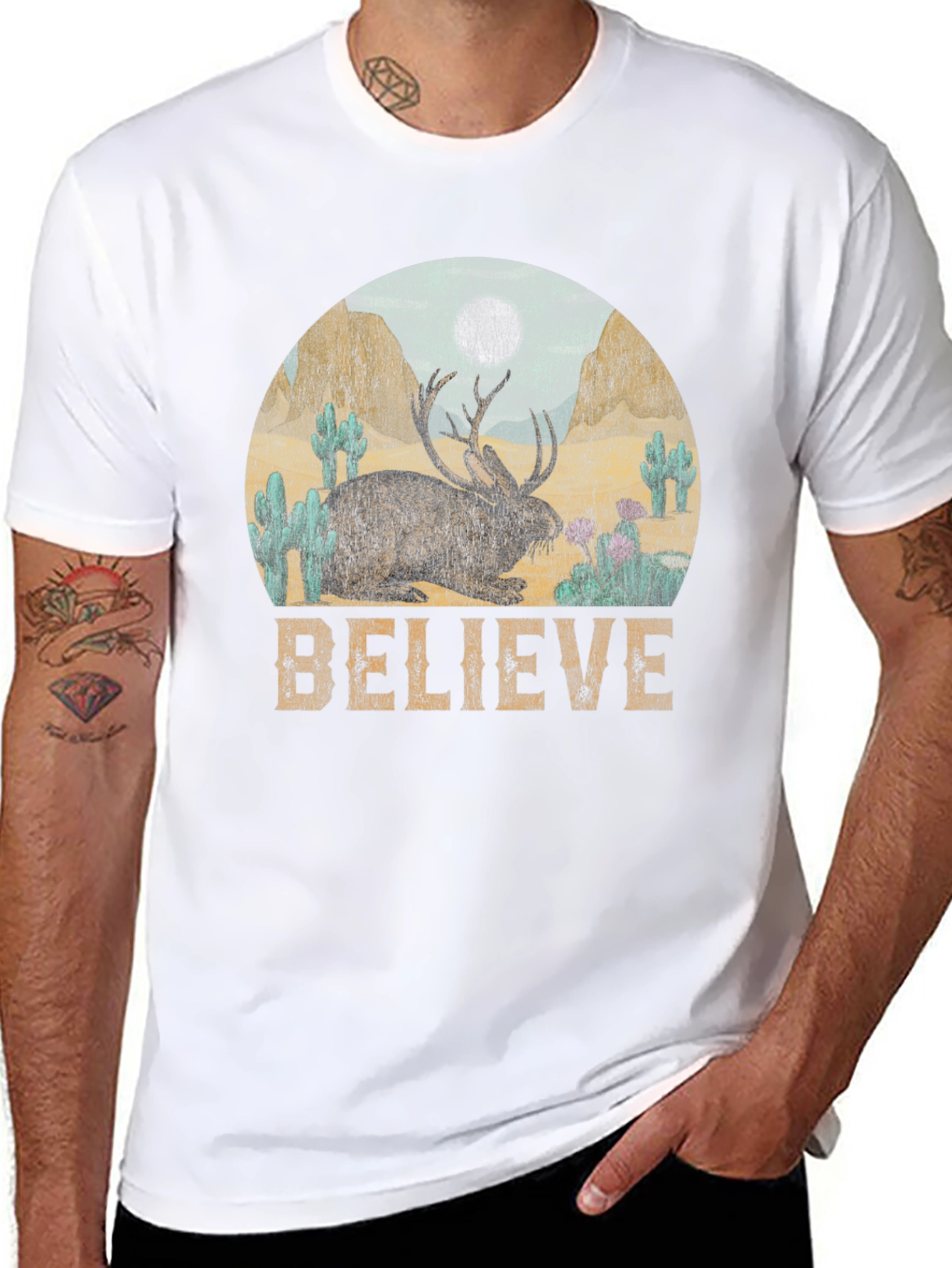 Believe Jackalope Graphic Tee - Western Desert T-Shirt