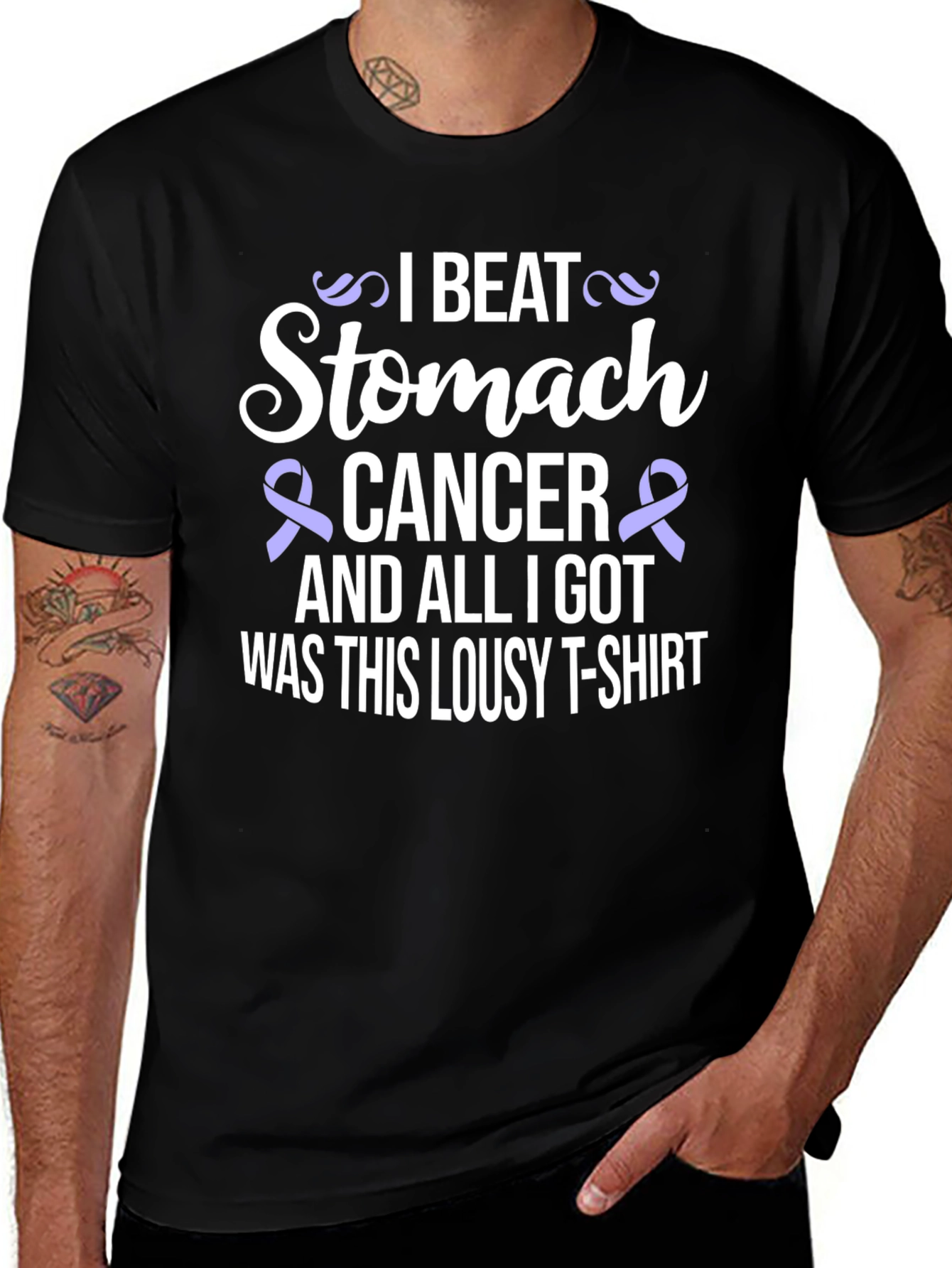 Stomach Cancer Awareness T-Shirt - I Beat Cancer