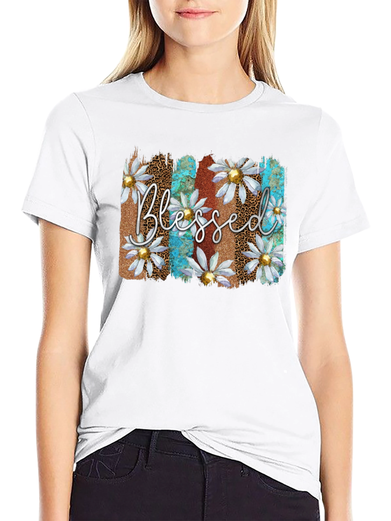 Blessed Floral Graphic T-Shirt