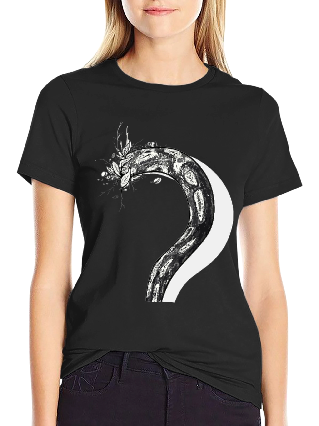 Serpent & Moon Graphic Tee - Mens Black T-Shirt