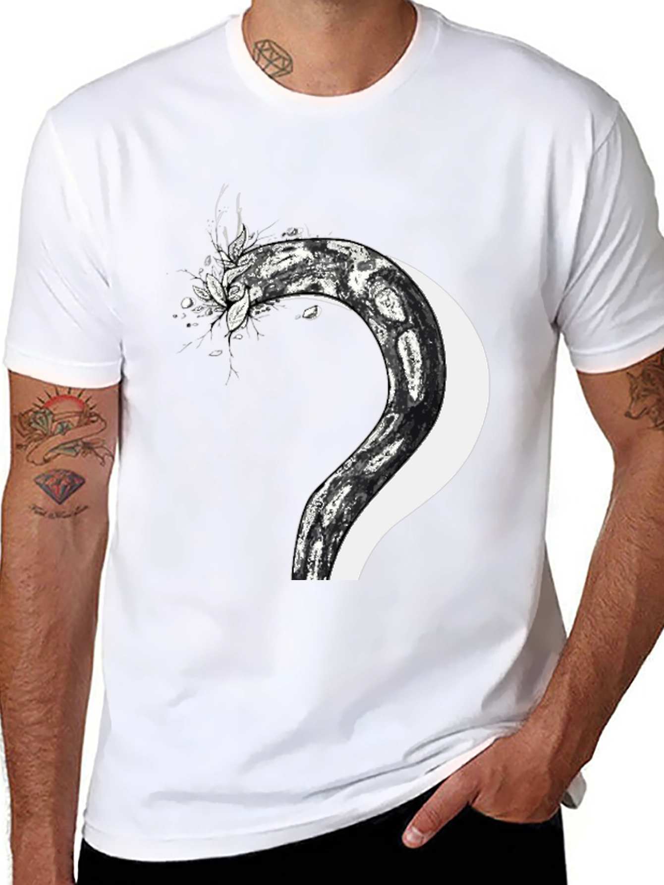 Serpent & Moon Graphic Tee - Mens Black T-Shirt