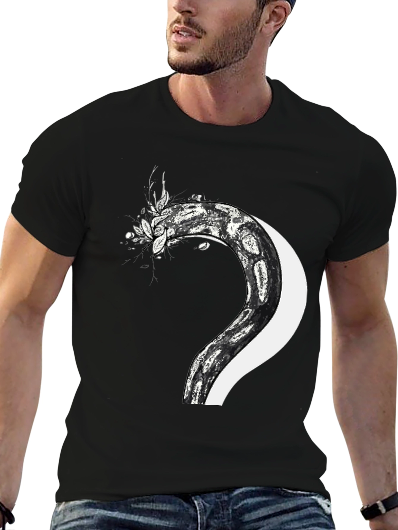 Serpent & Moon Graphic Tee - Mens Black T-Shirt