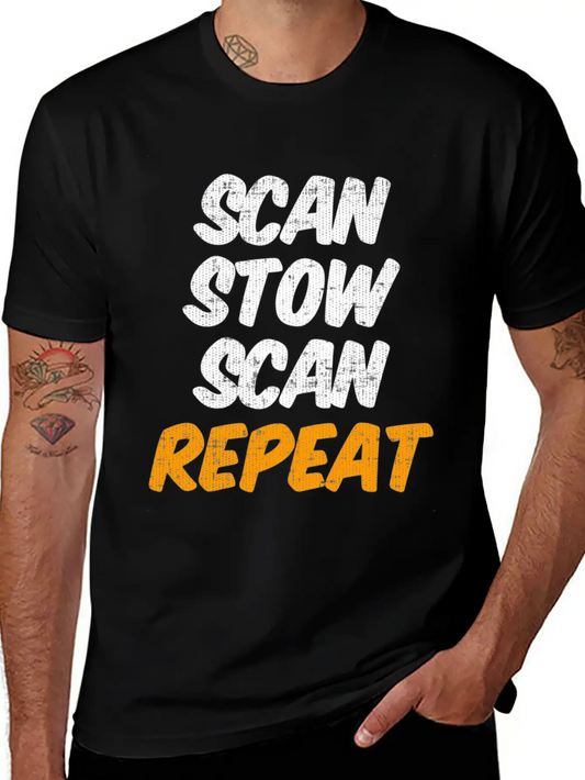 Scan Stow Scan Repeat Unisex Casual T-Shirt – Clean Design For Daily Comfort