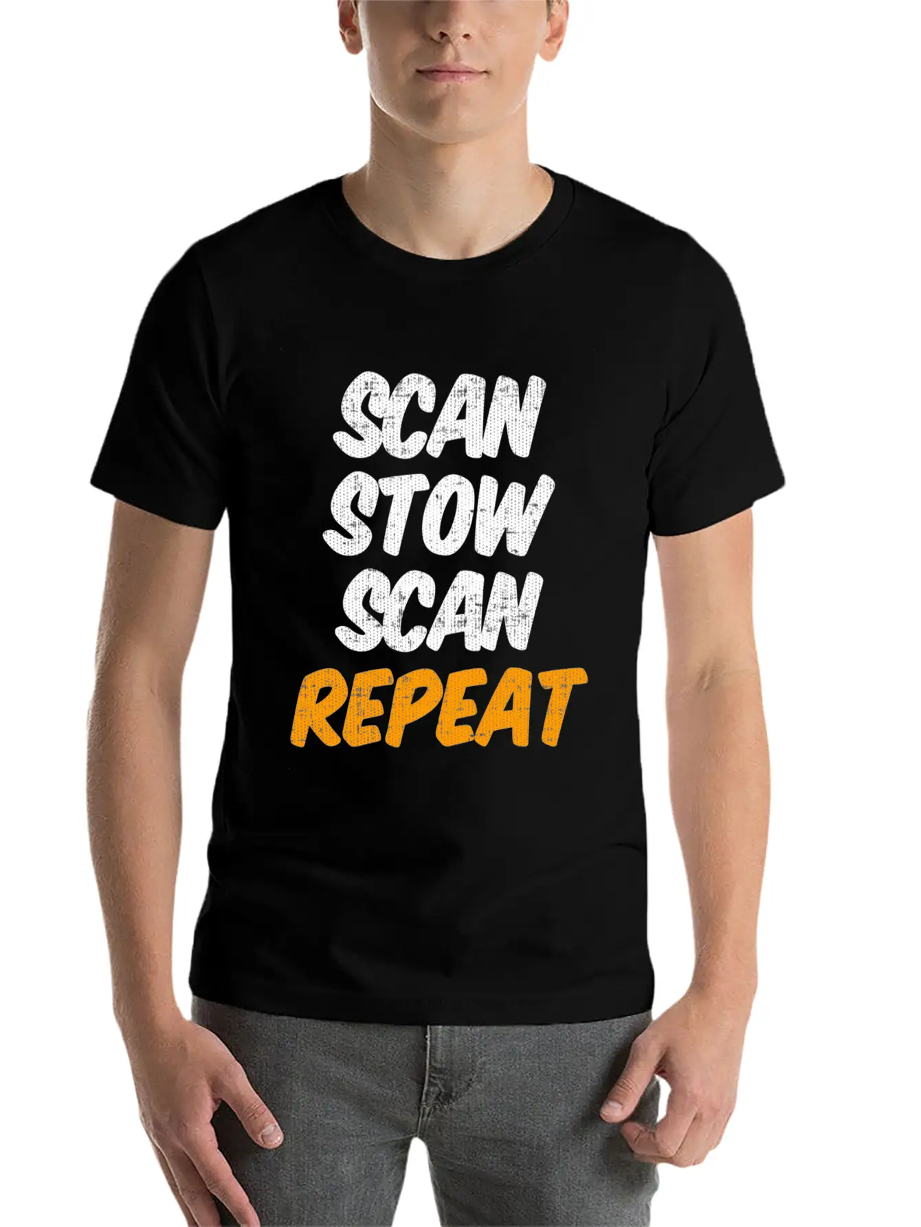 Scan Stow Scan Repeat Unisex Casual T-Shirt – Clean Design For Daily Comfort