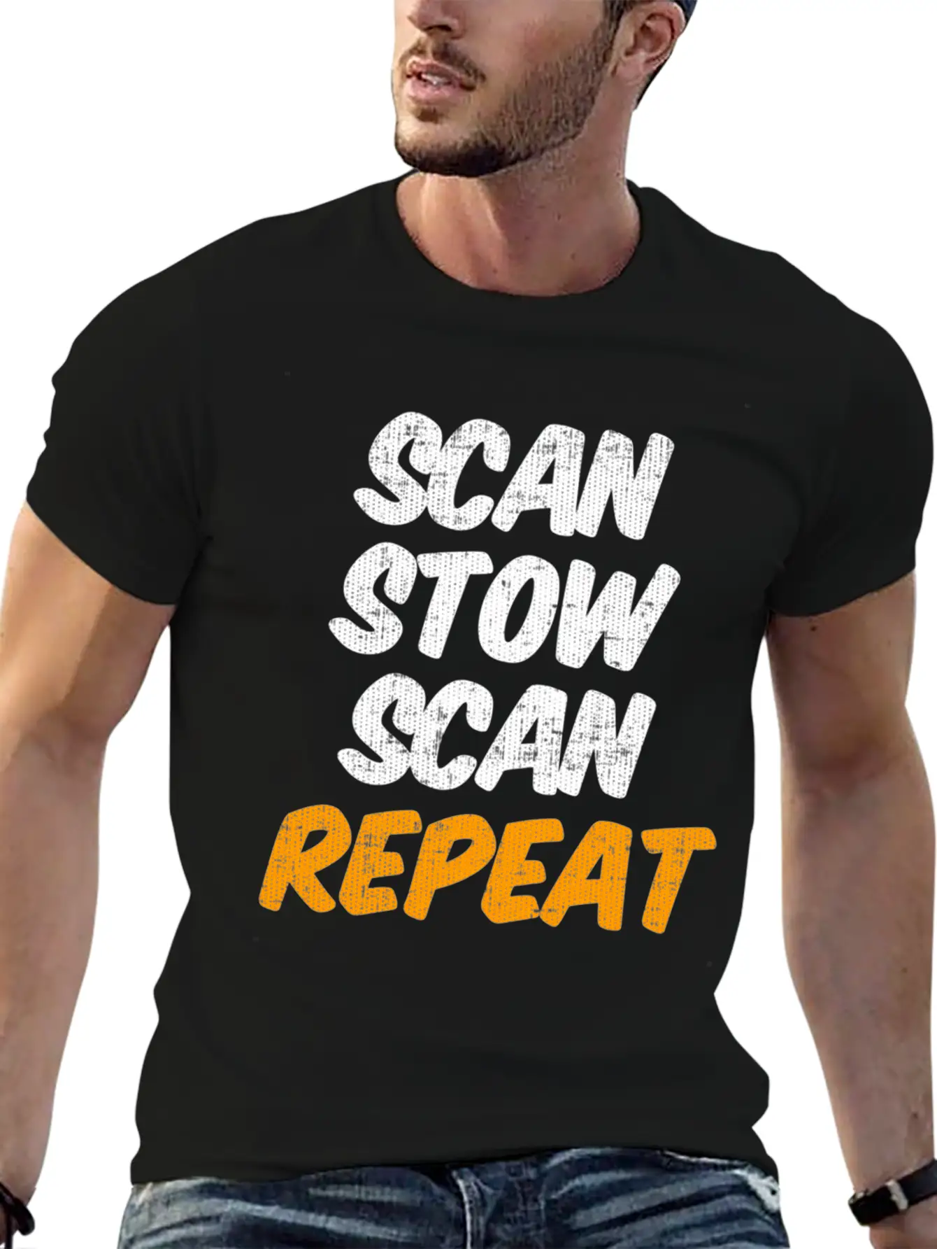 Scan Stow Scan Repeat Unisex Casual T-Shirt – Clean Design For Daily Comfort