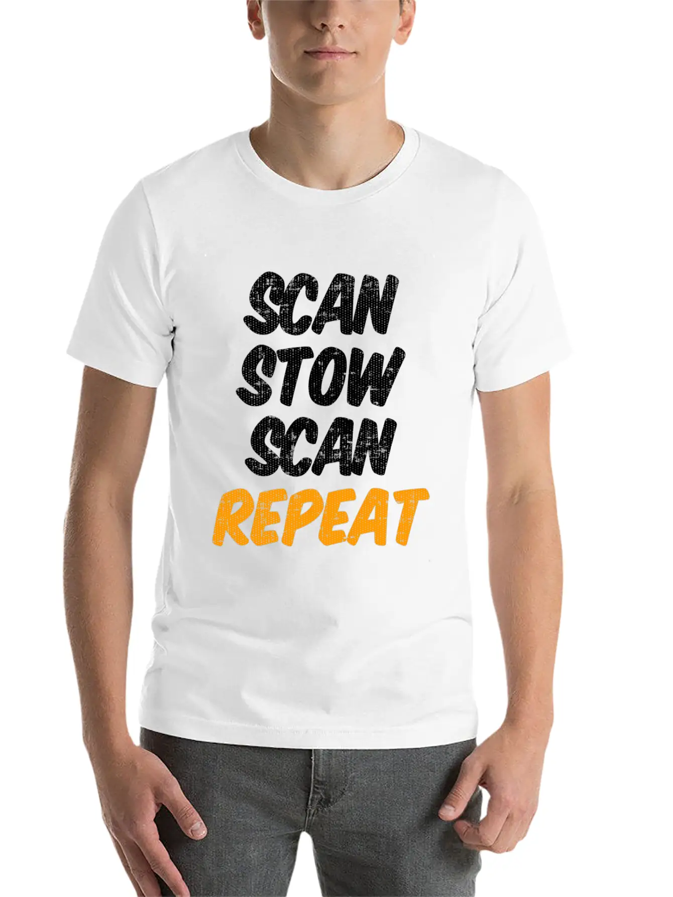 Scan Stow Scan Repeat Unisex Casual T-Shirt – Clean Design For Daily Comfort