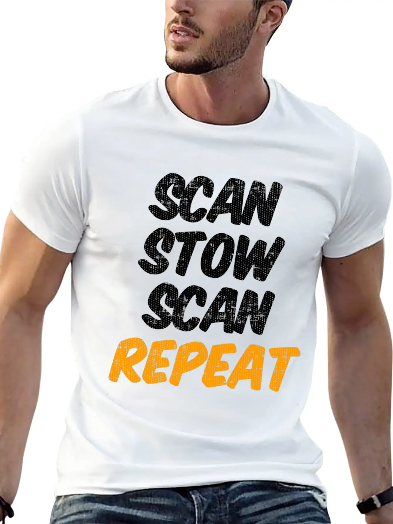 Scan Stow Scan Repeat Unisex Casual T-Shirt – Clean Design For Daily Comfort