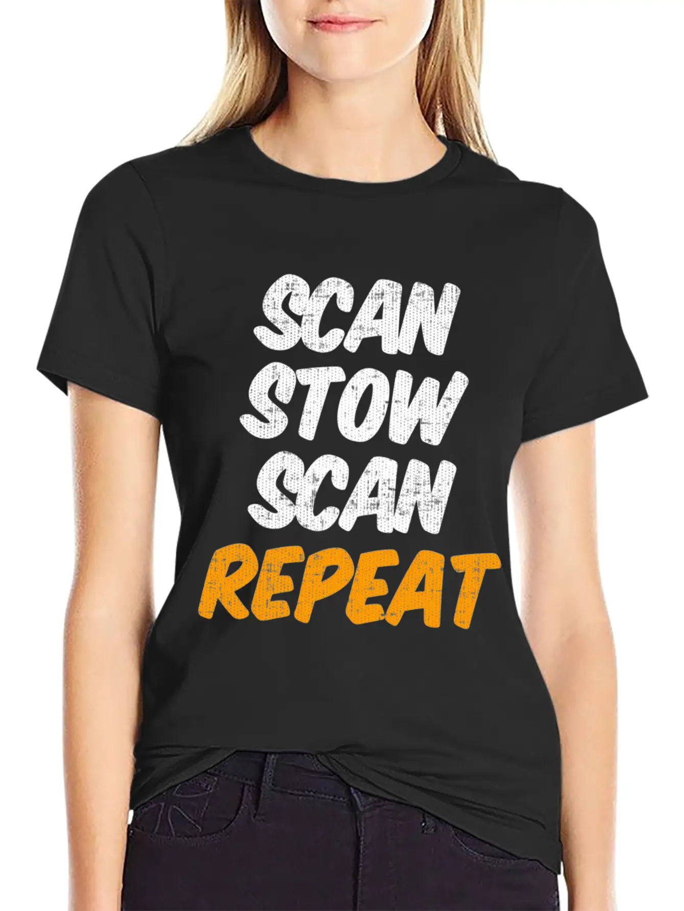 Scan Stow Scan Repeat Unisex Casual T-Shirt – Clean Design For Daily Comfort