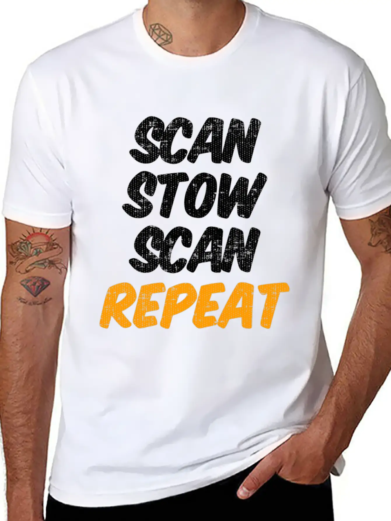 Scan Stow Scan Repeat Unisex Casual T-Shirt – Clean Design For Daily Comfort