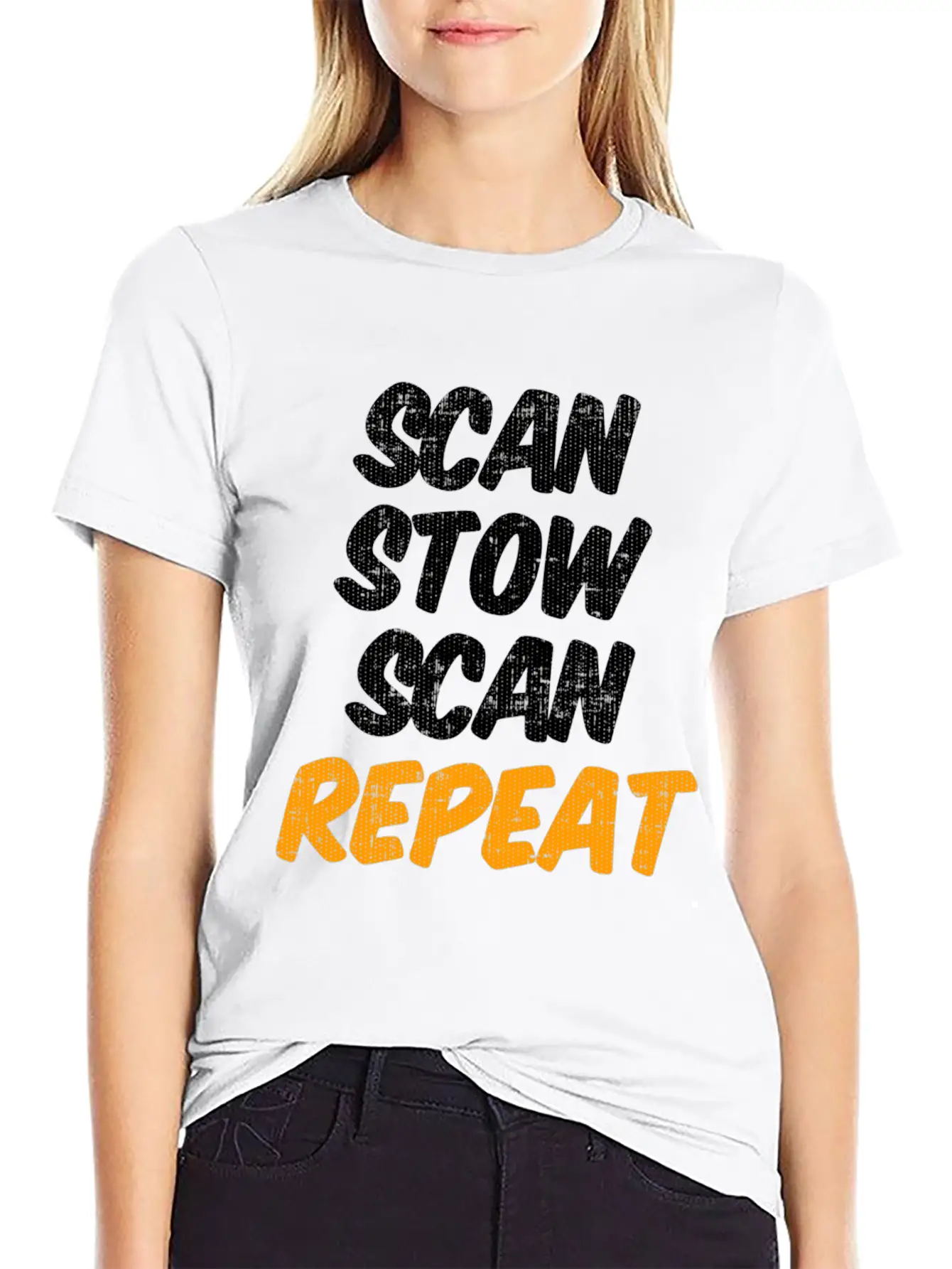 Scan Stow Scan Repeat Unisex Casual T-Shirt – Clean Design For Daily Comfort